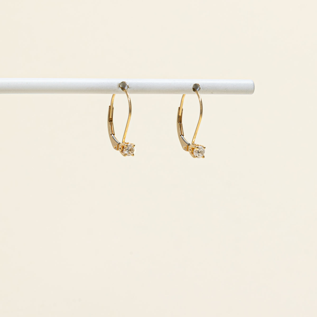14k Single Diamond Drop Earrings | 0.25ctw