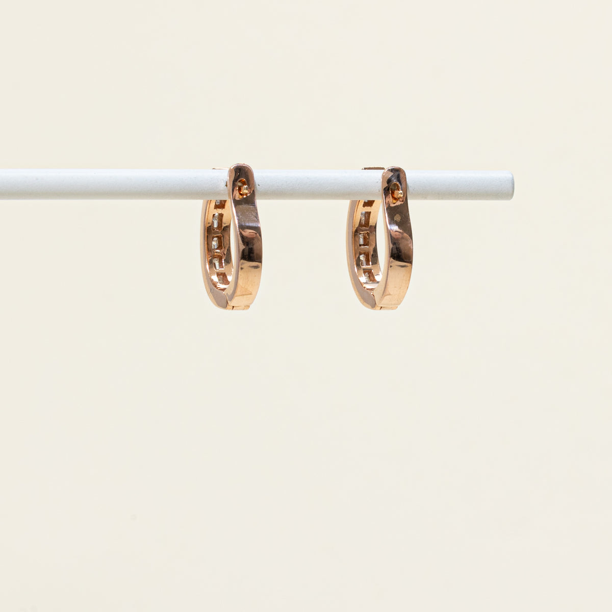 14k Rose Gold Baguette Cut Diamond Hoop Earrings | 19.10mm | 0.60ctw