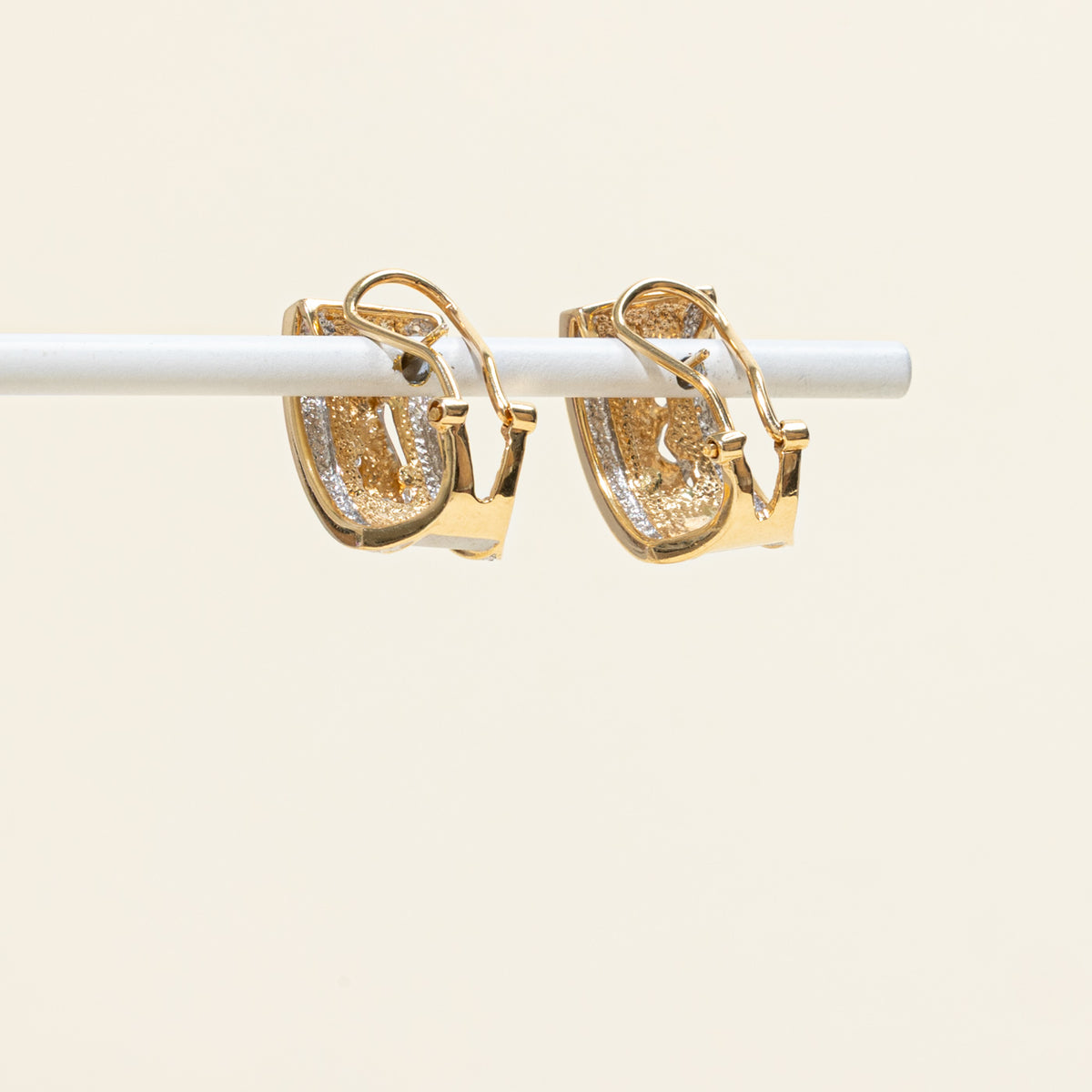 14k Two Tone Diamond Accented Panther Stud Earrings | 0.10ctw