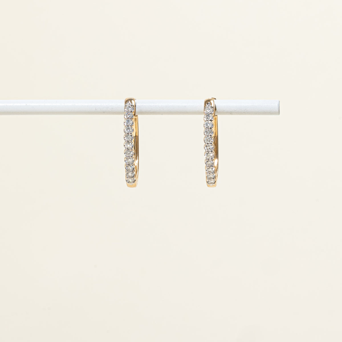 10k Pavé Set Diamond Hoop Earrings | 23.90mm | 0.44ctw