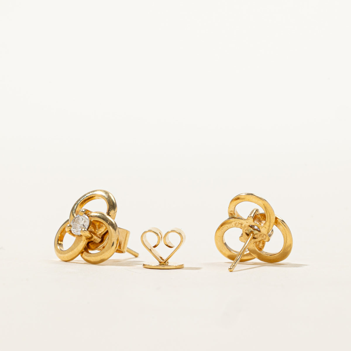 18k Diamond Interlocking Stud Earrings | 0.18ctw