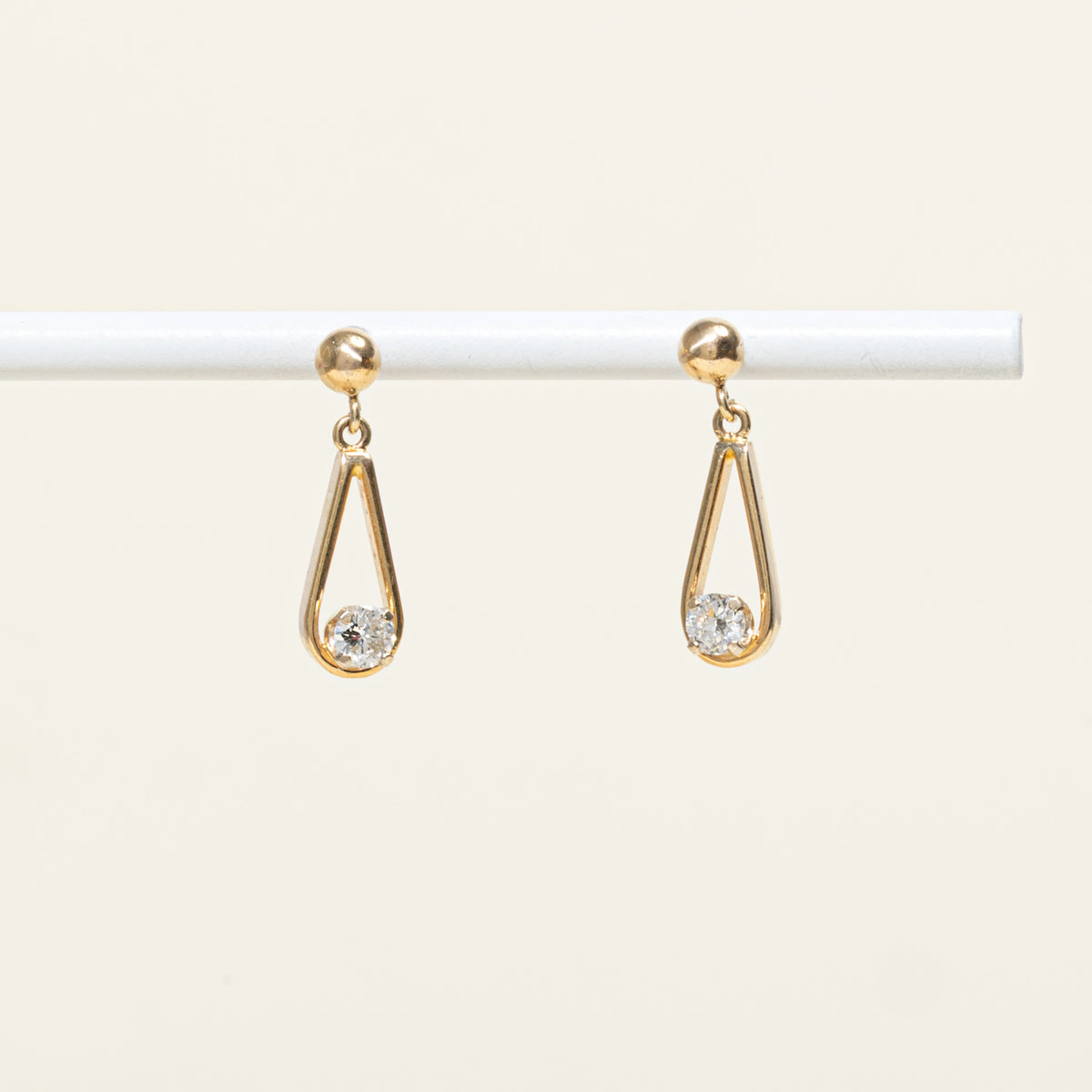14k Diamond Pear Framed Drop Earrings | 0.34ctw