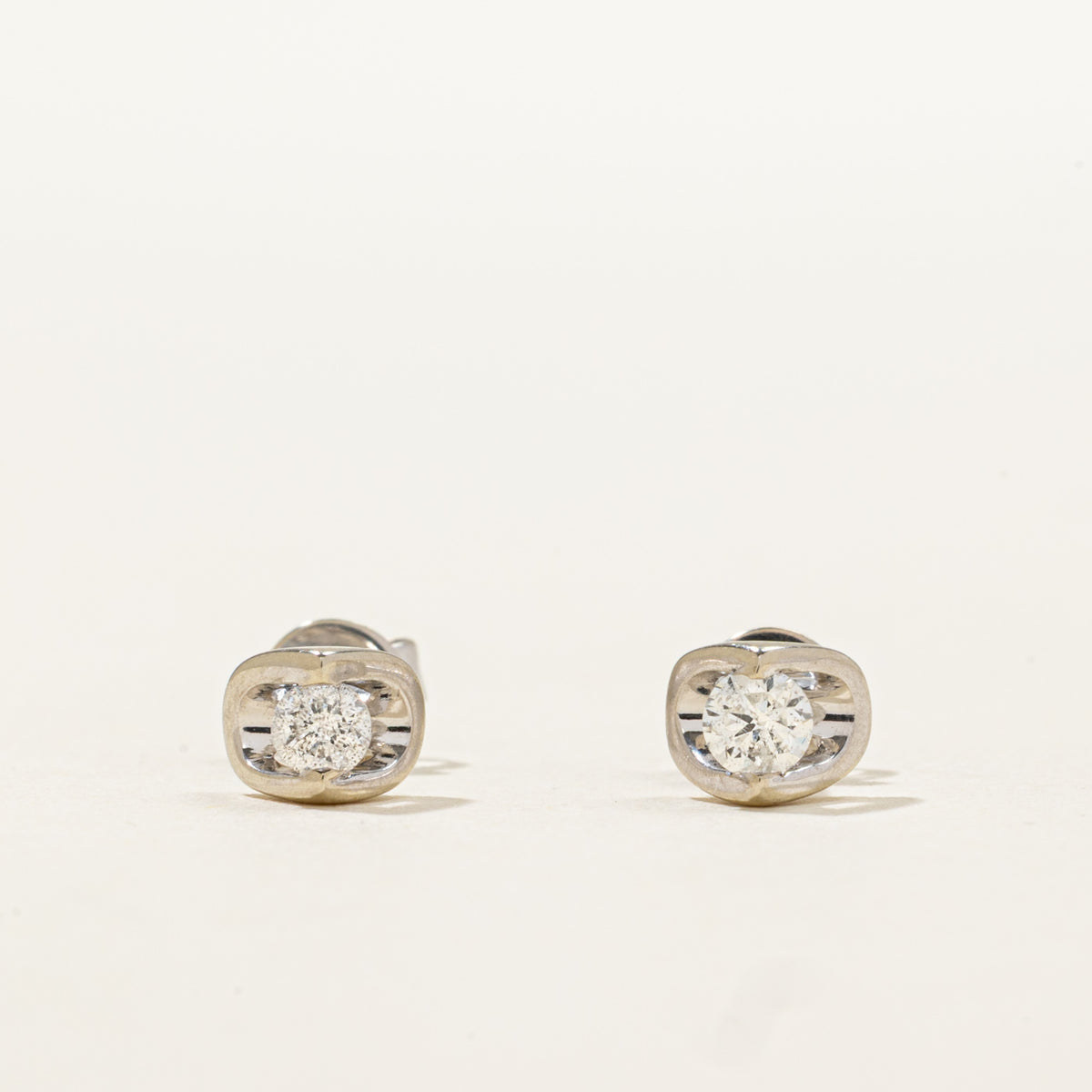 10k Tension Set Diamond Stud Earrings | 0.19ctw