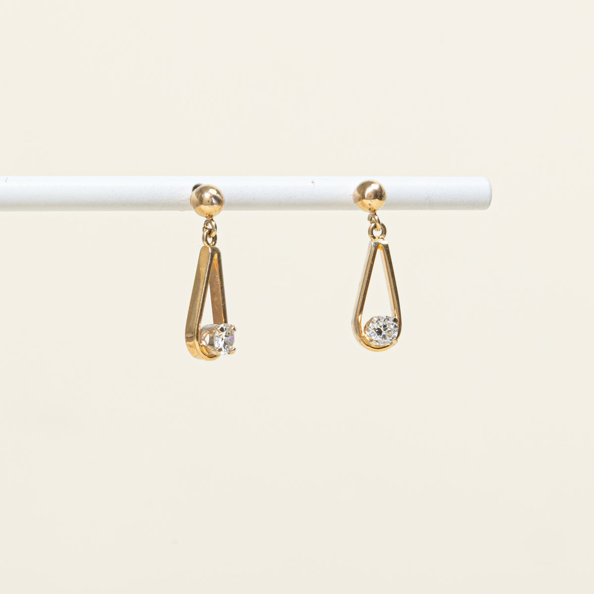 14k Diamond Pear Framed Drop Earrings | 0.34ctw