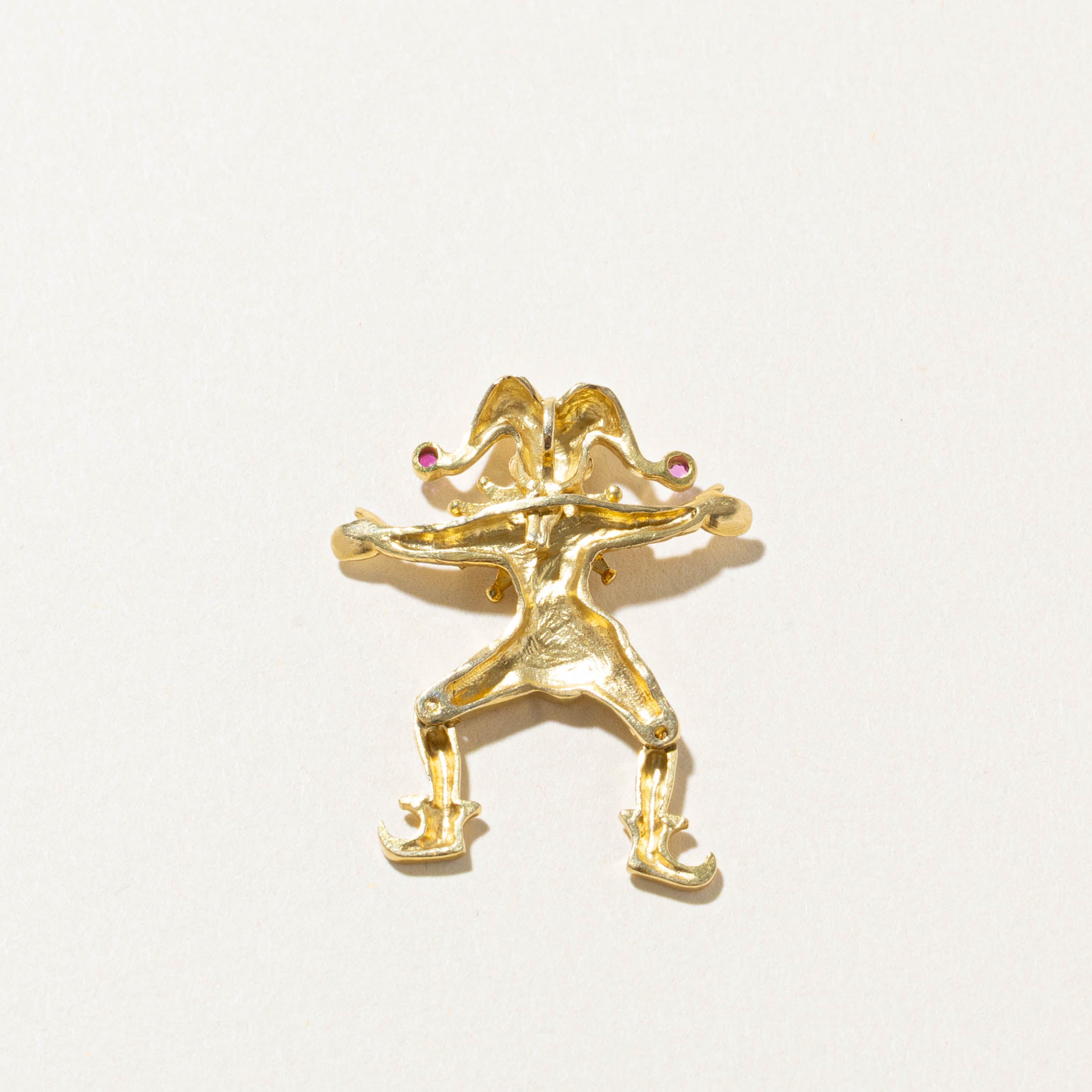 18k Ruby & Diamond Jester Pendant | 0.04ct, 0.02ctw