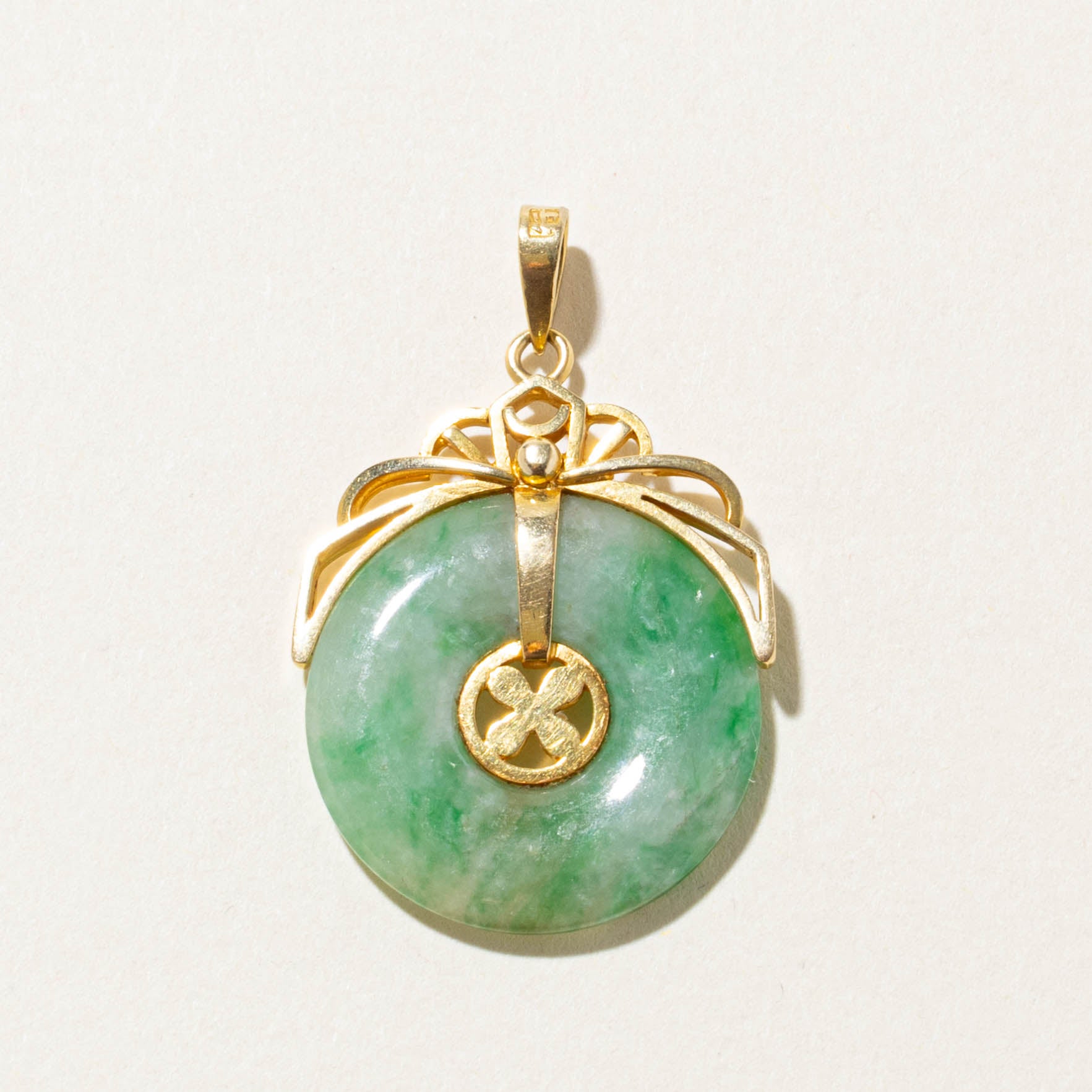 18k Jadeite Ornate Donut Pendant | 9.72ct