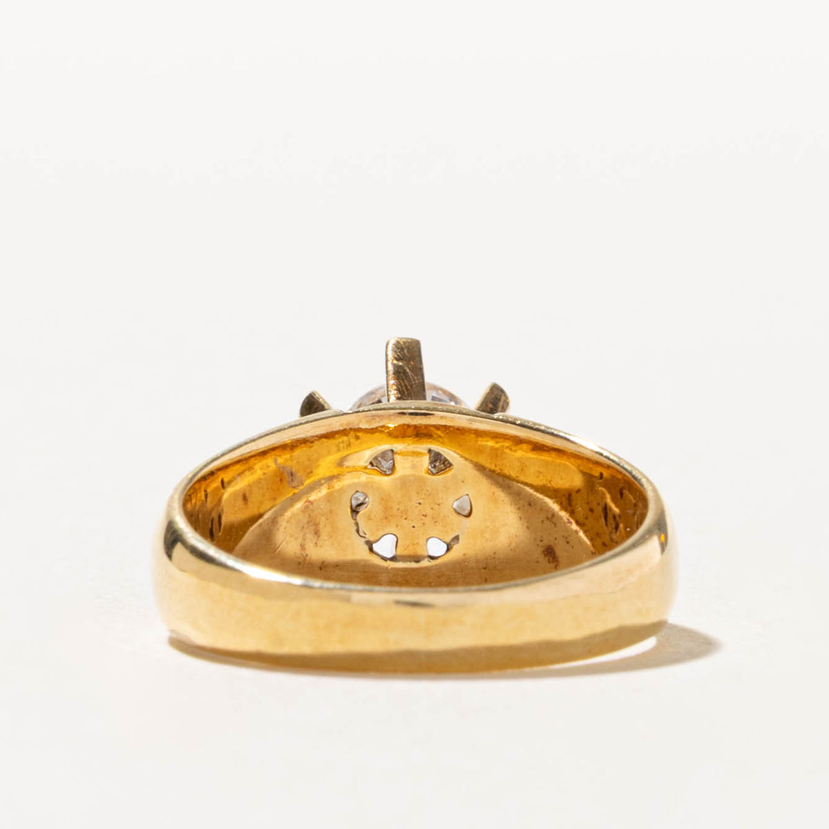 18k High Set Solitaire Diamond Grooved Ring | 0.60ct VS1/VS2 G/H | SZ 4.75