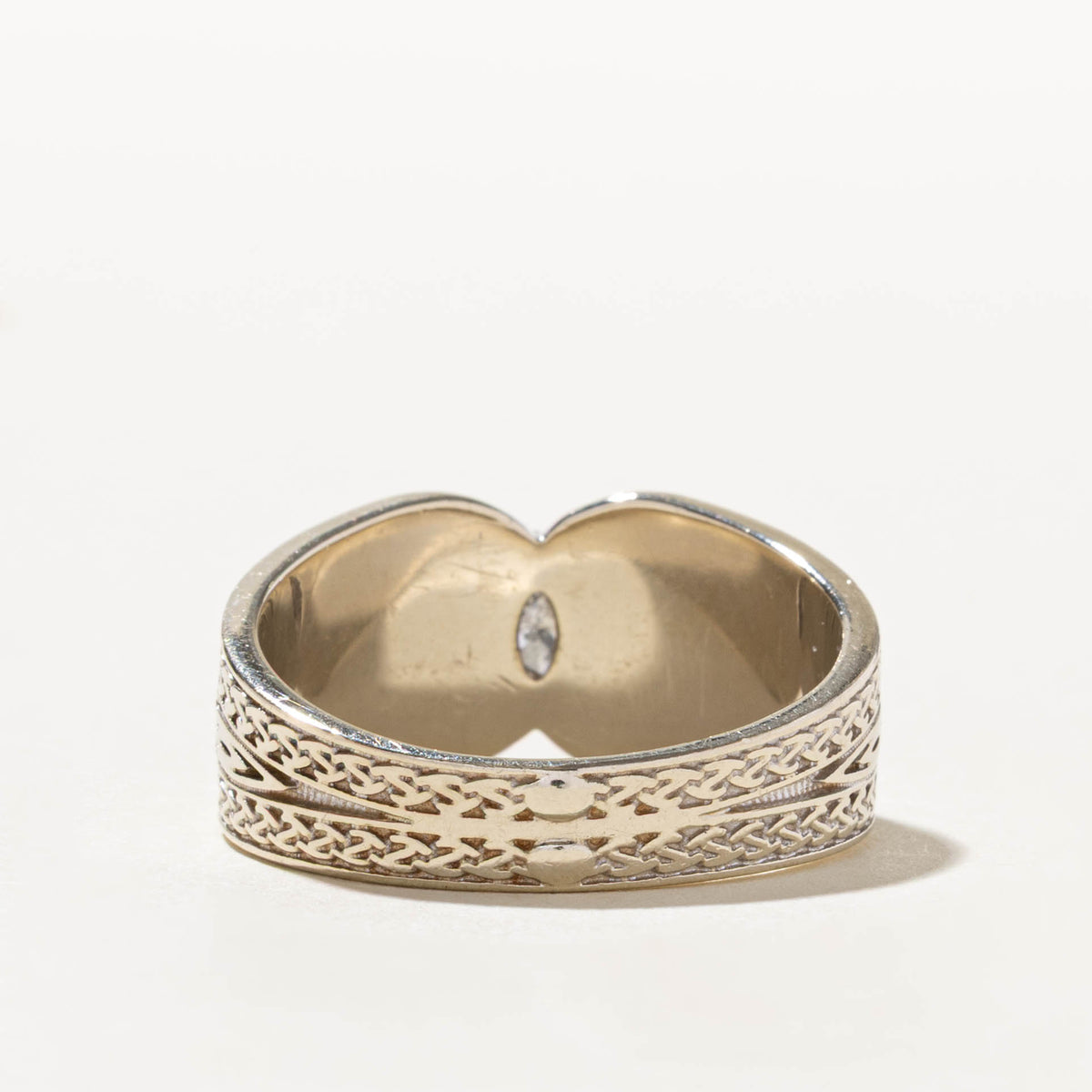 14k Solitaire Salt & Pepper Diamond Woven Celtic Ring | 0.65ct | SZ 12.75