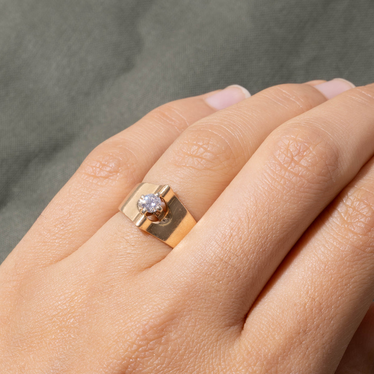 14k Solitaire Diamond Pointed Ring | 0.20ct | SZ 4.75