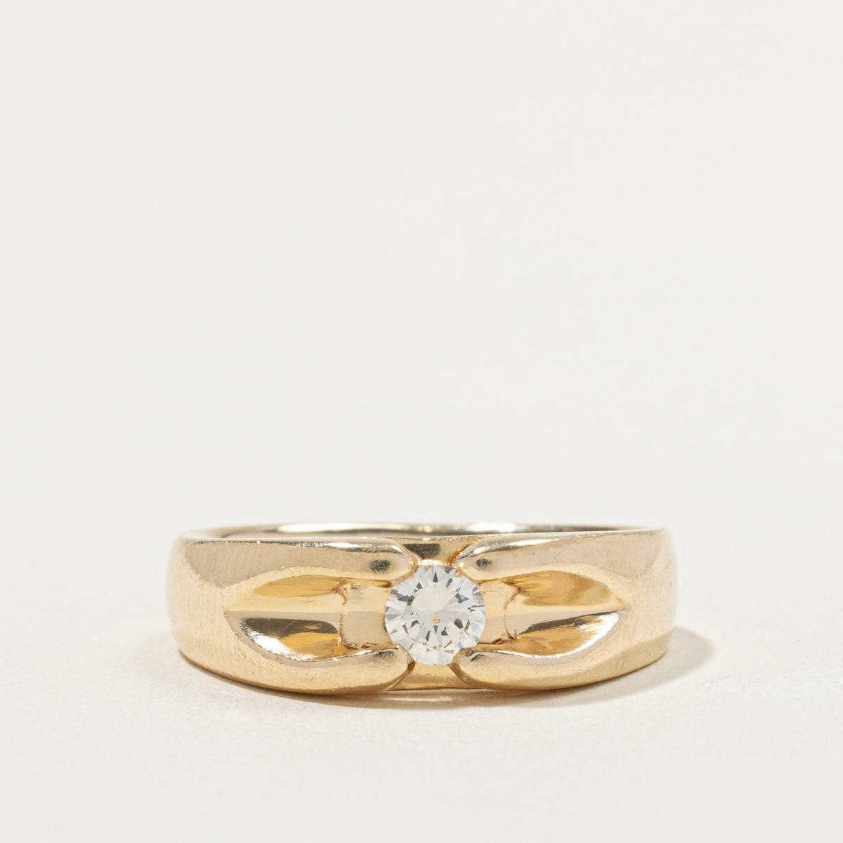 14k Solitaire Diamond Bow Design Ring | 0.32ct SI1 G/H | SZ 9.25