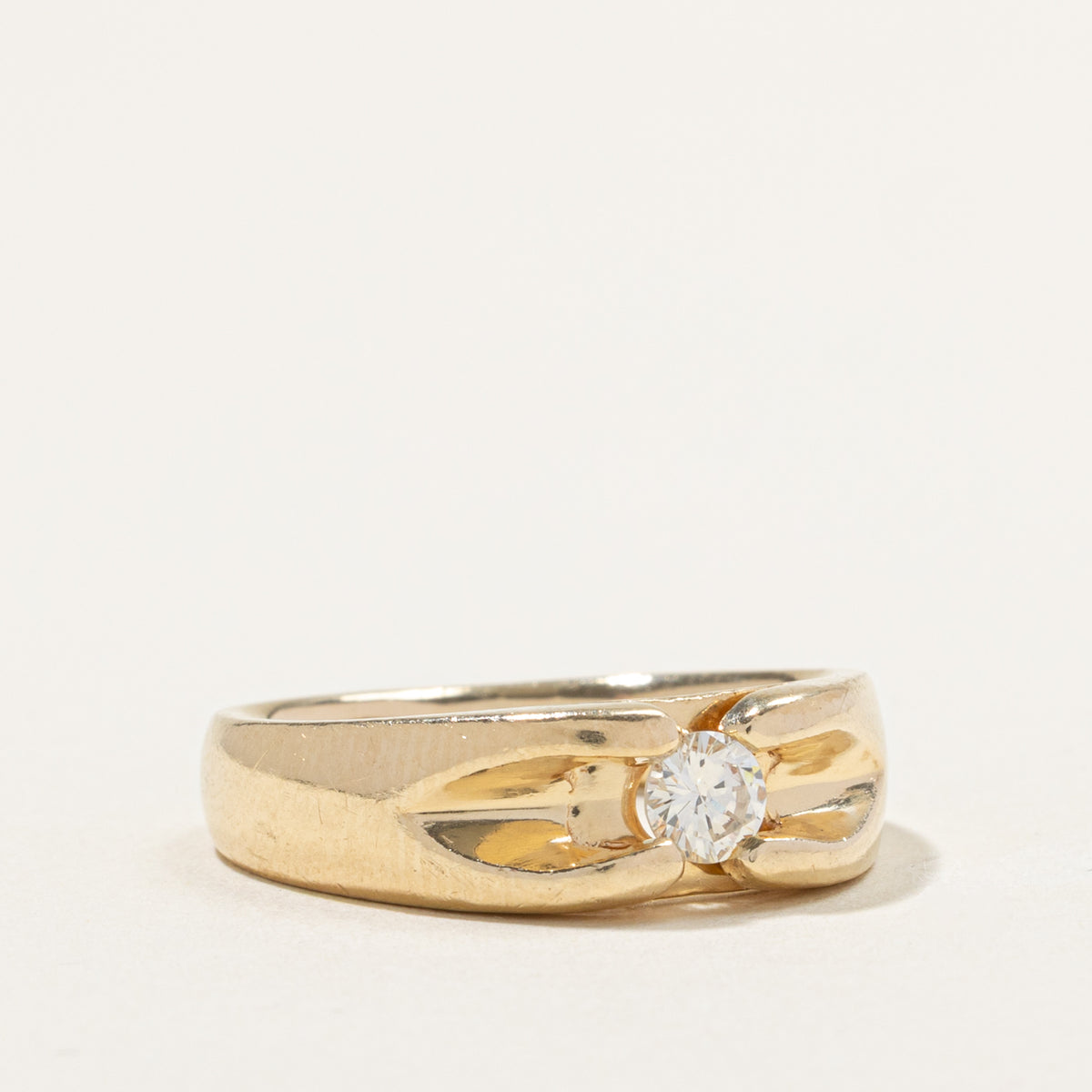 14k Solitaire Diamond Bow Design Ring | 0.32ct SI1 G/H | SZ 9.25
