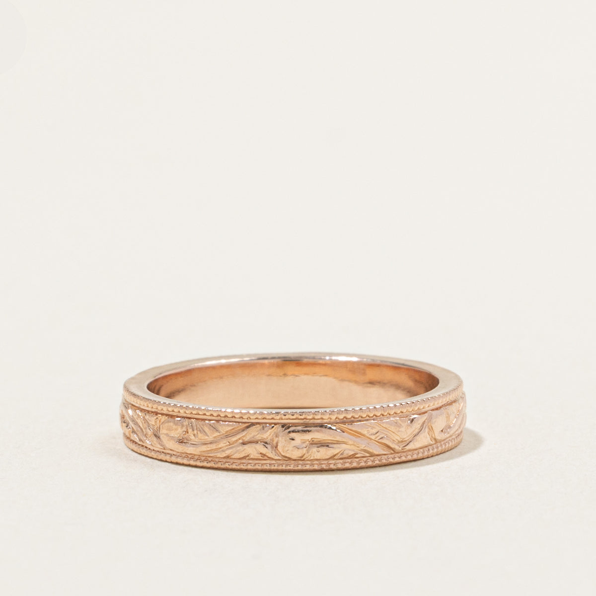 14k Rose Gold Scrollwork Engraved Band | 3.05mm | SZ 4