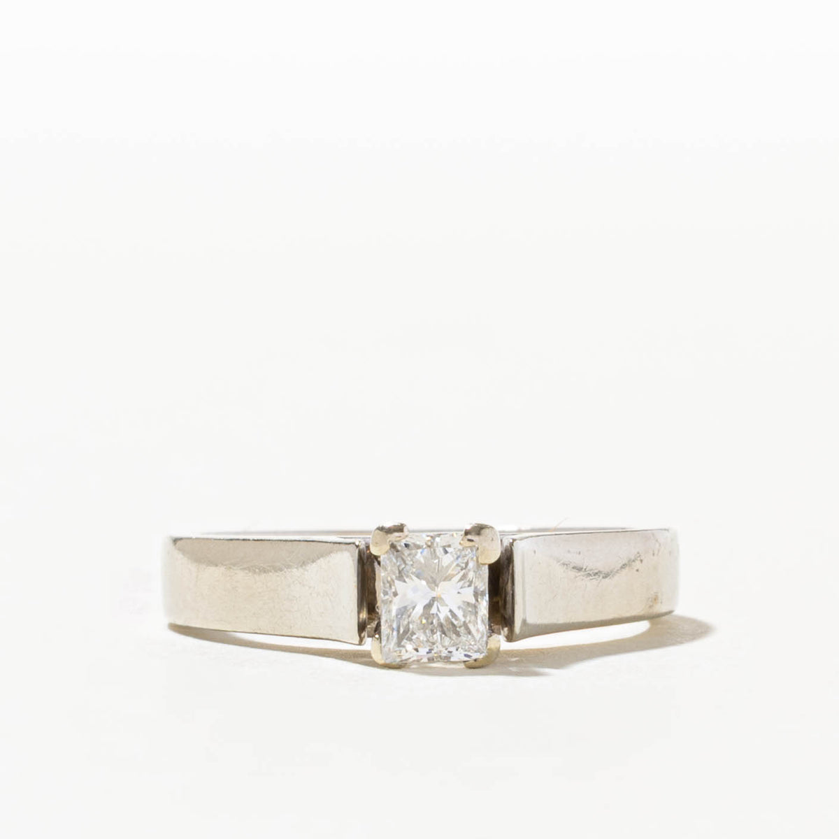 18k Solitaire Princess Cut Diamond Ring | 0.47ct SI2 I/J | SZ 6.75