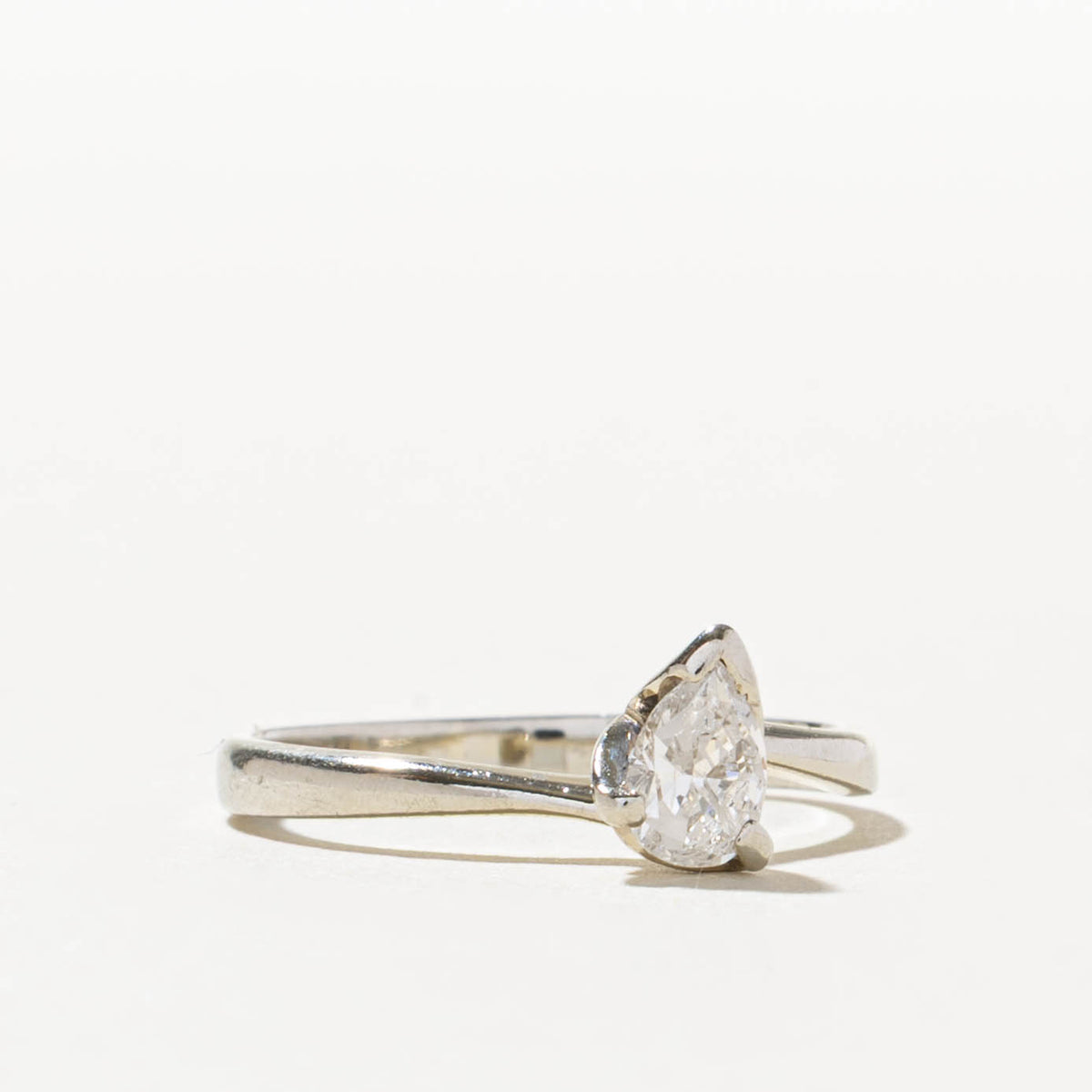 14k Solitaire Pear Cut Diamond Bypass Ring | 0.35ct I1/I2 H/I | SZ 5.5