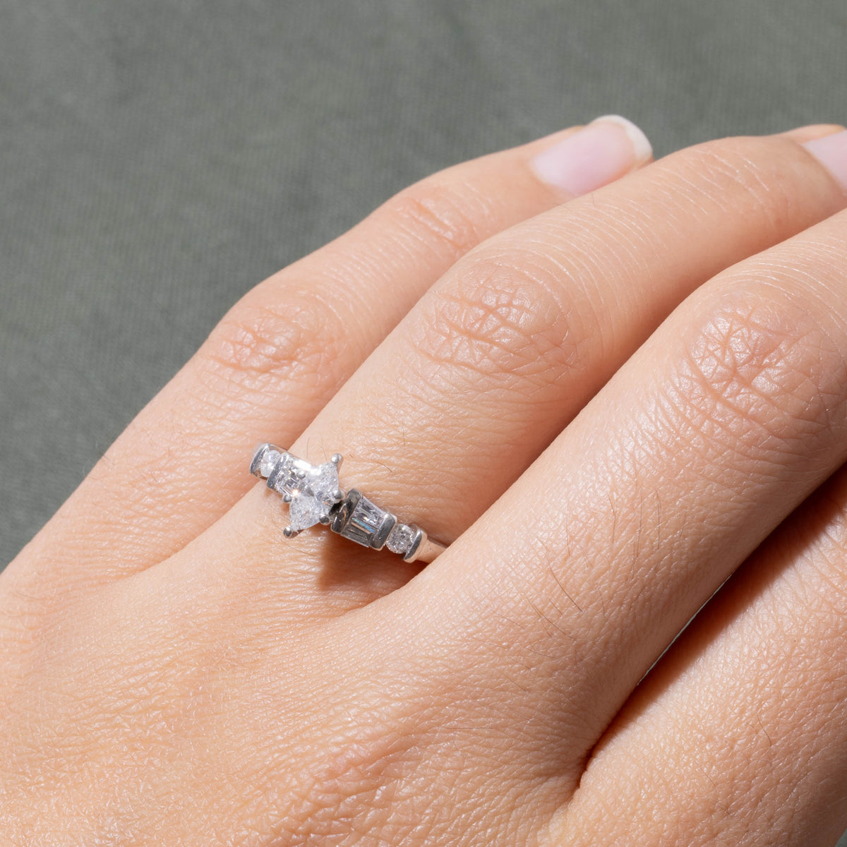950 Platinum Marquise Cut Diamond Accented Ring | 0.25ct I1 G/H, 0.16ctw | SZ 6.75