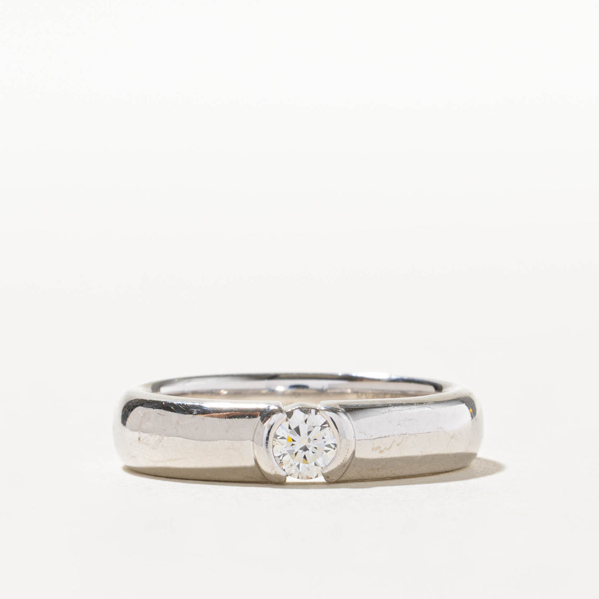 14k Solitaire Semi Bezel Diamond Band | 0.26ct SI2 I/J | 4.50mm | SZ 7