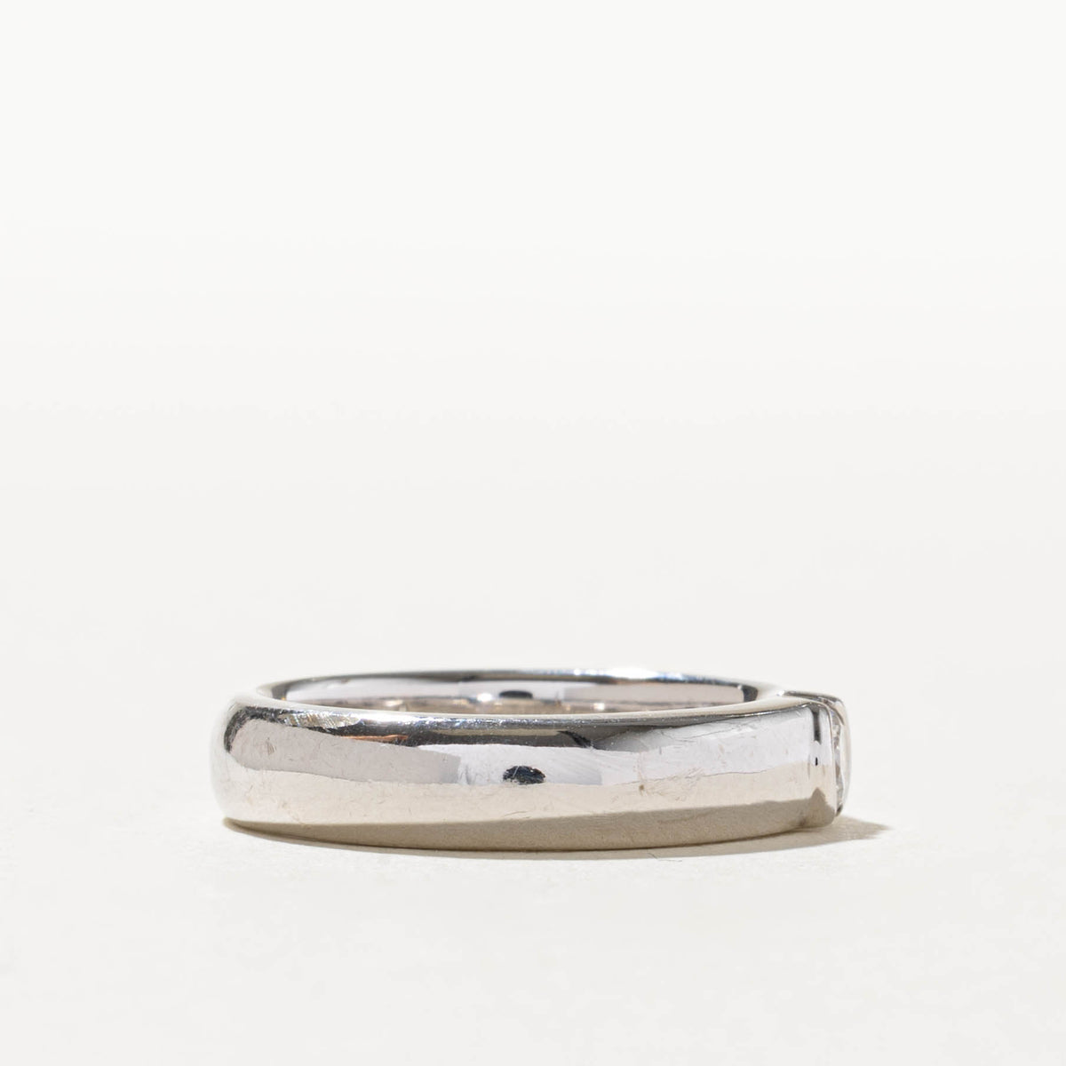 14k Solitaire Semi Bezel Diamond Band | 0.26ct SI2 I/J | 4.50mm | SZ 7