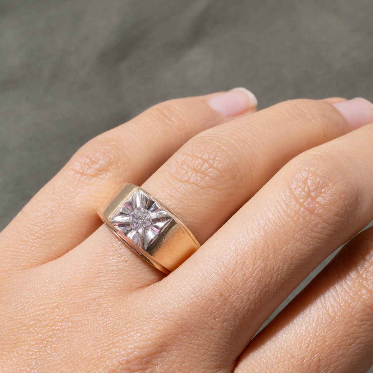 10k Solitaire Illusion Set Diamond Ring | 0.30ct I1/I2 H/I | SZ 8.25