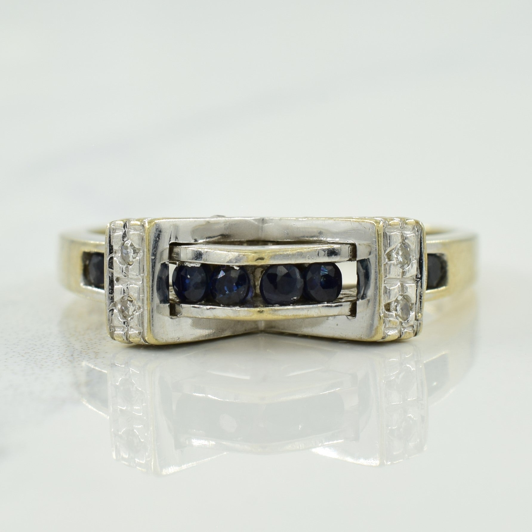 Blue Sapphire & Diamond Ring | 0.48ctw, 0.09ctw | SZ 6.5 |