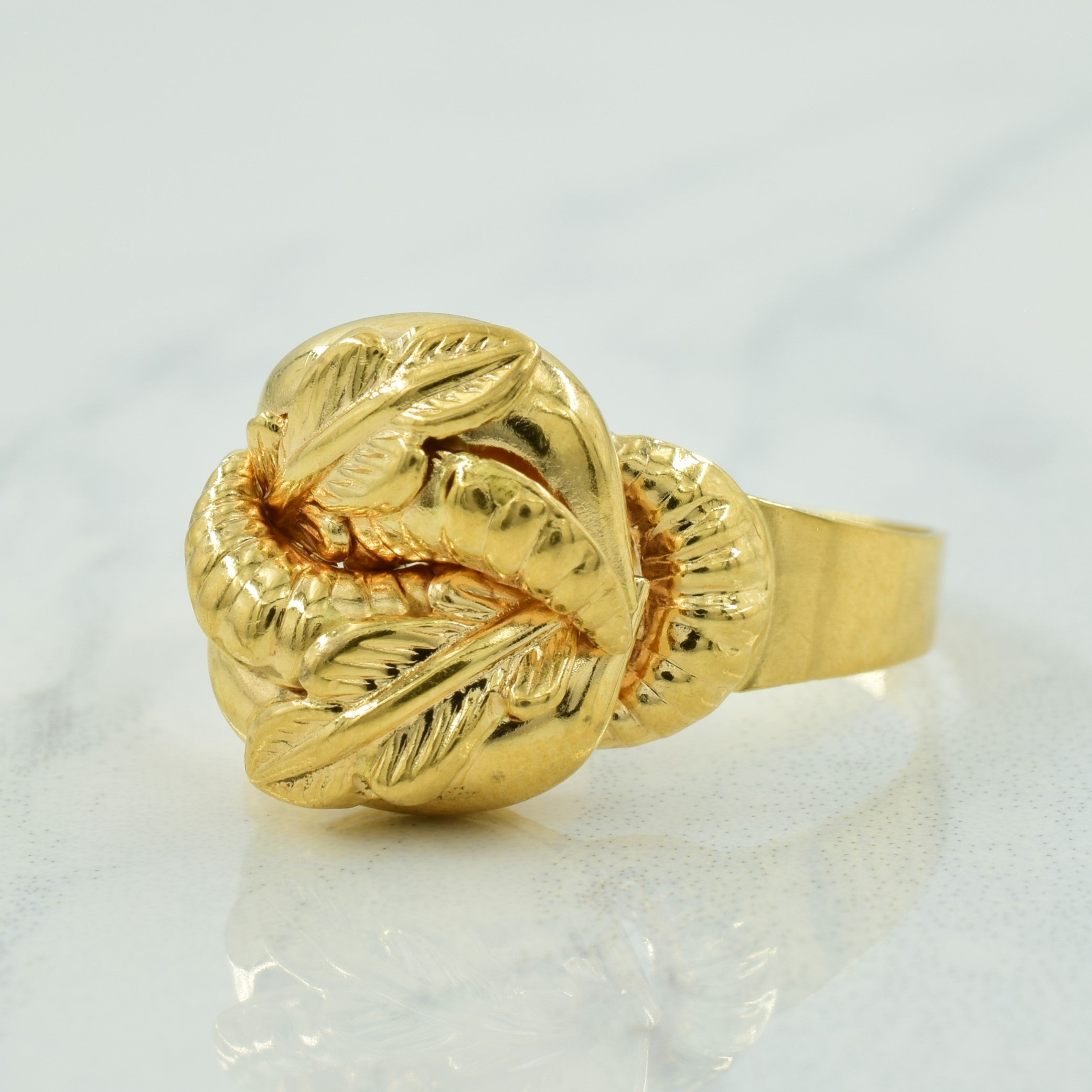 Italian 18k Yellow Gold Cocktail Ring | SZ 11 |