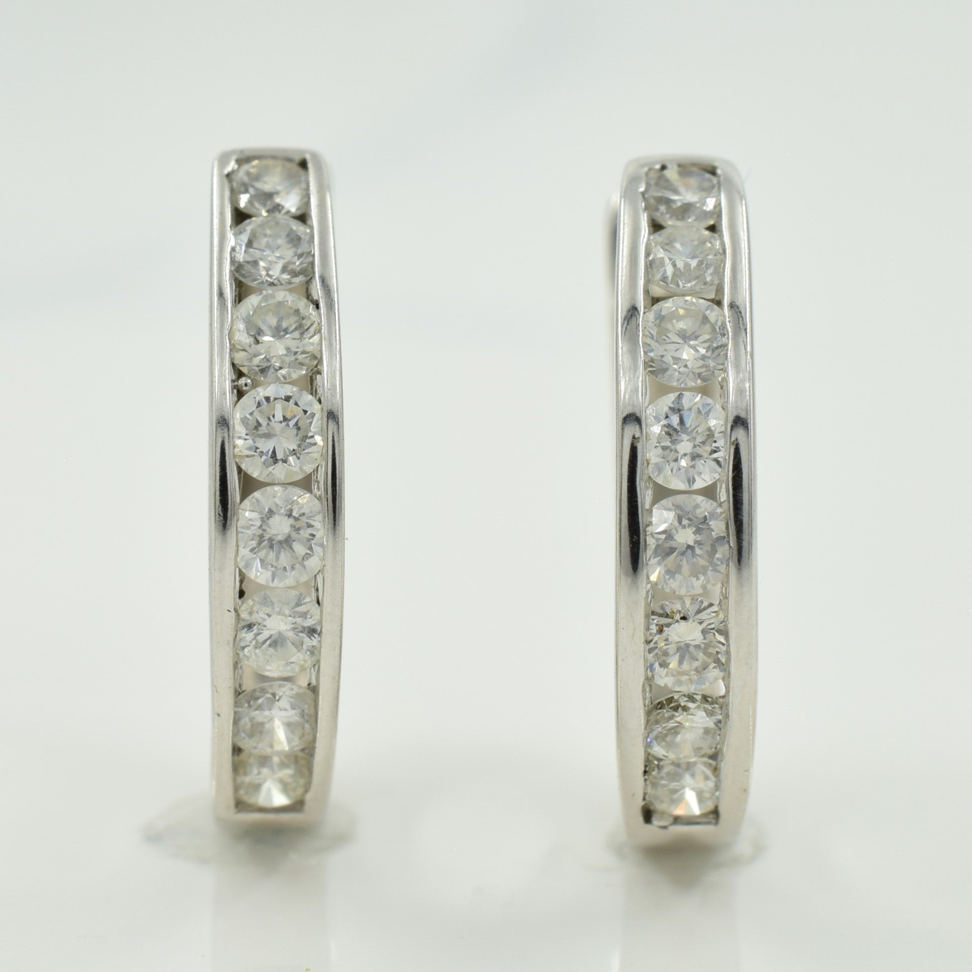 Channel Set Diamond Earrings | 0.80ctw |