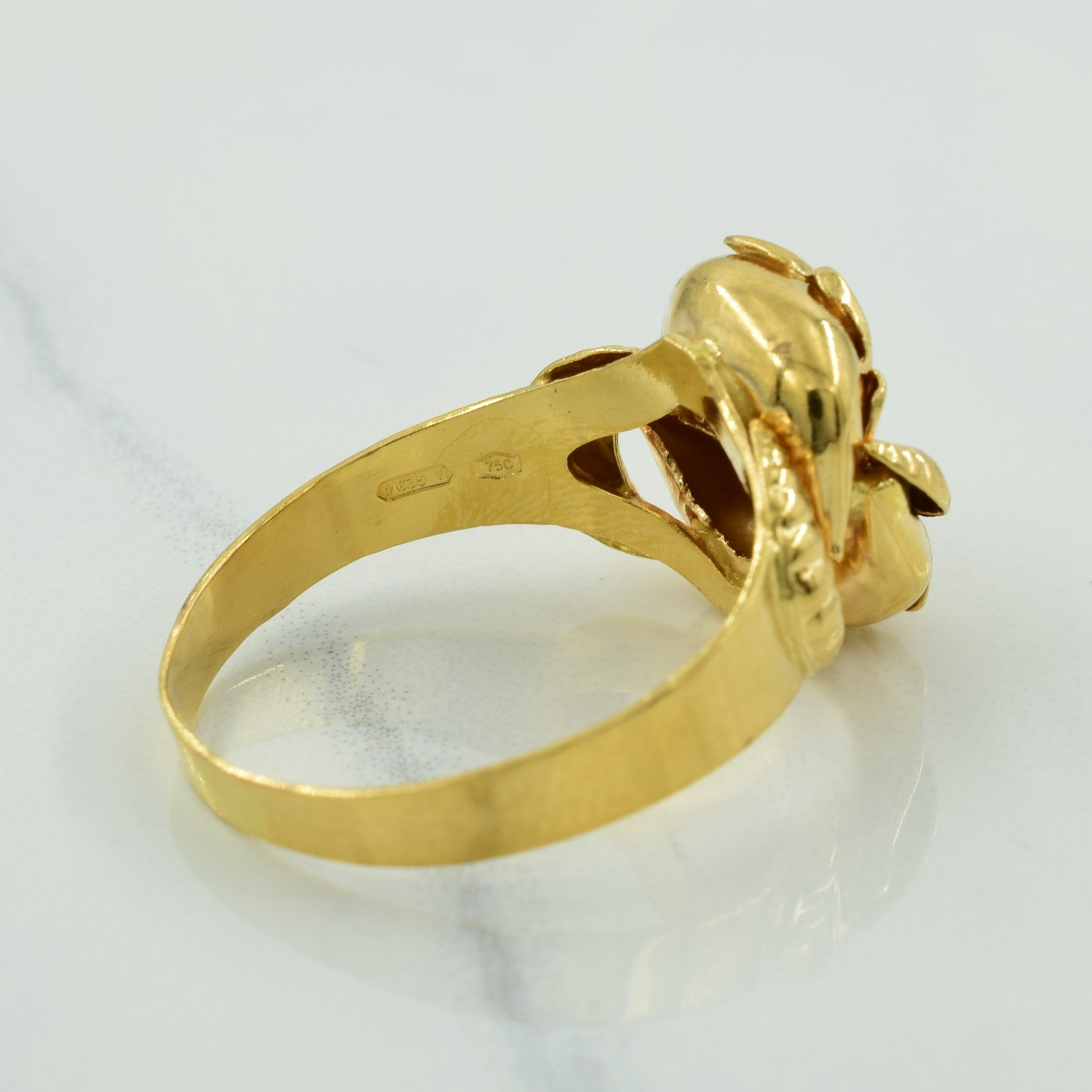 Italian 18k Yellow Gold Cocktail Ring | SZ 11 |