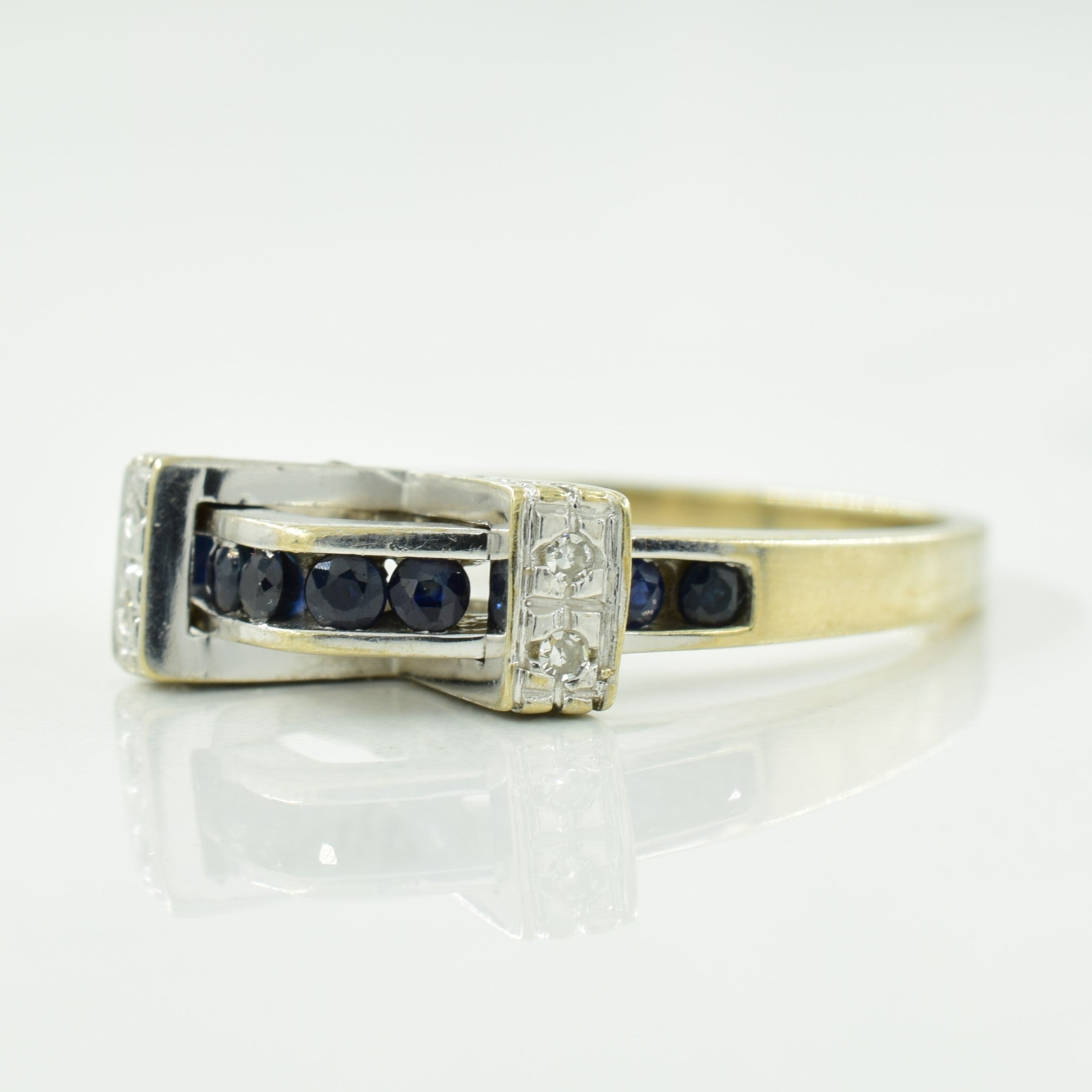 Blue Sapphire & Diamond Ring | 0.48ctw, 0.09ctw | SZ 6.5 |