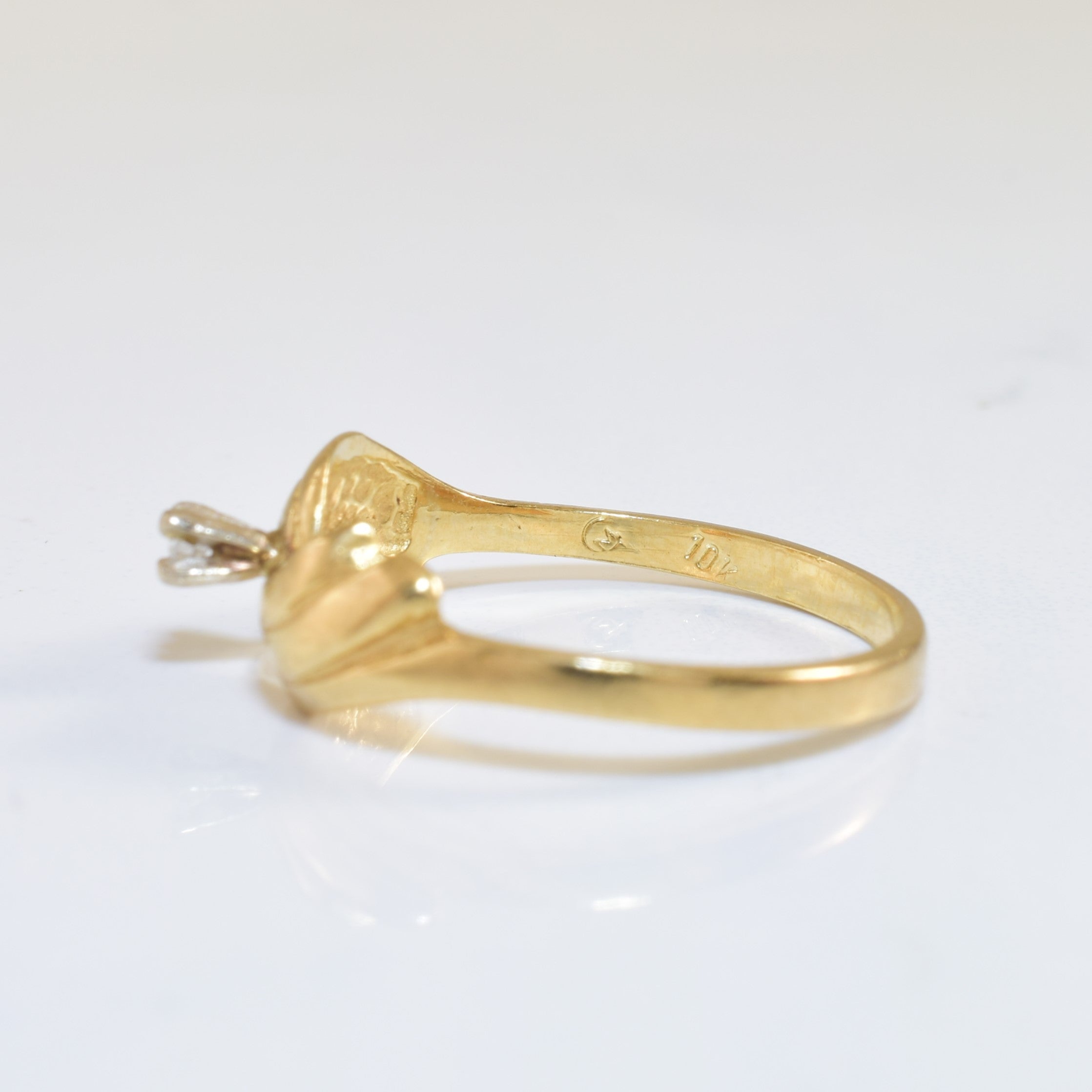Solitaire Diamond Bypass Ring | 0.02ct | SZ 6.5 |