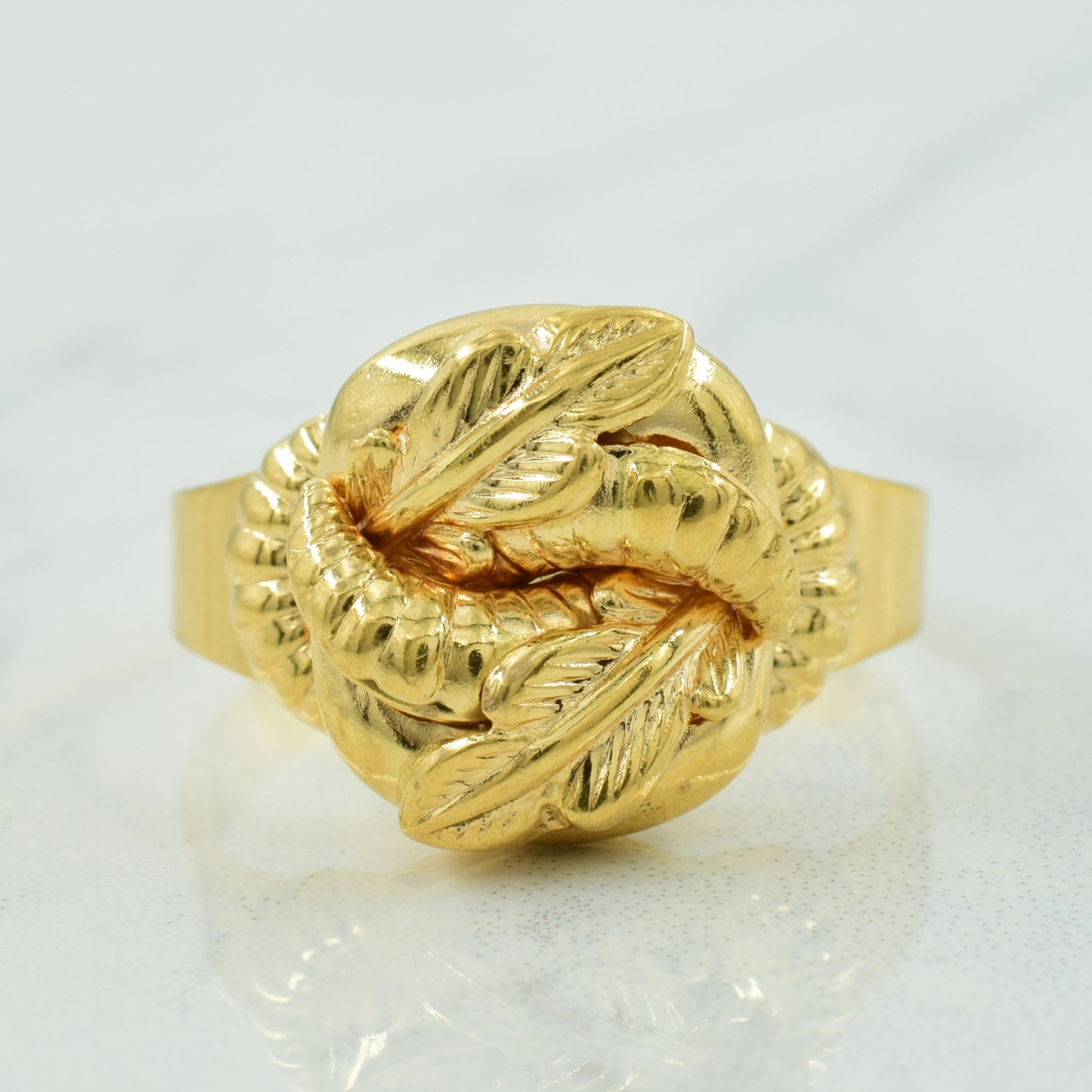 Italian 18k Yellow Gold Cocktail Ring | SZ 11 |