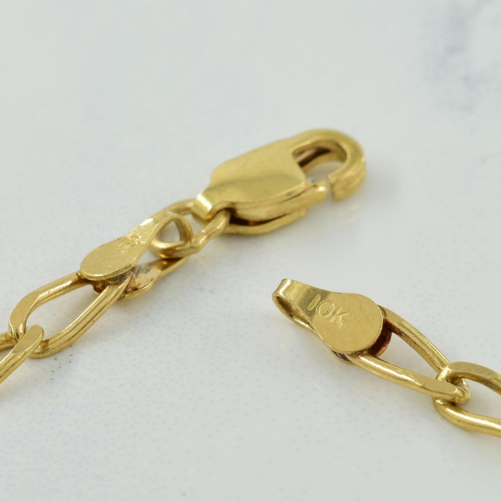 10k Yellow Gold Cuban Link Chain Bracelet | 10" |