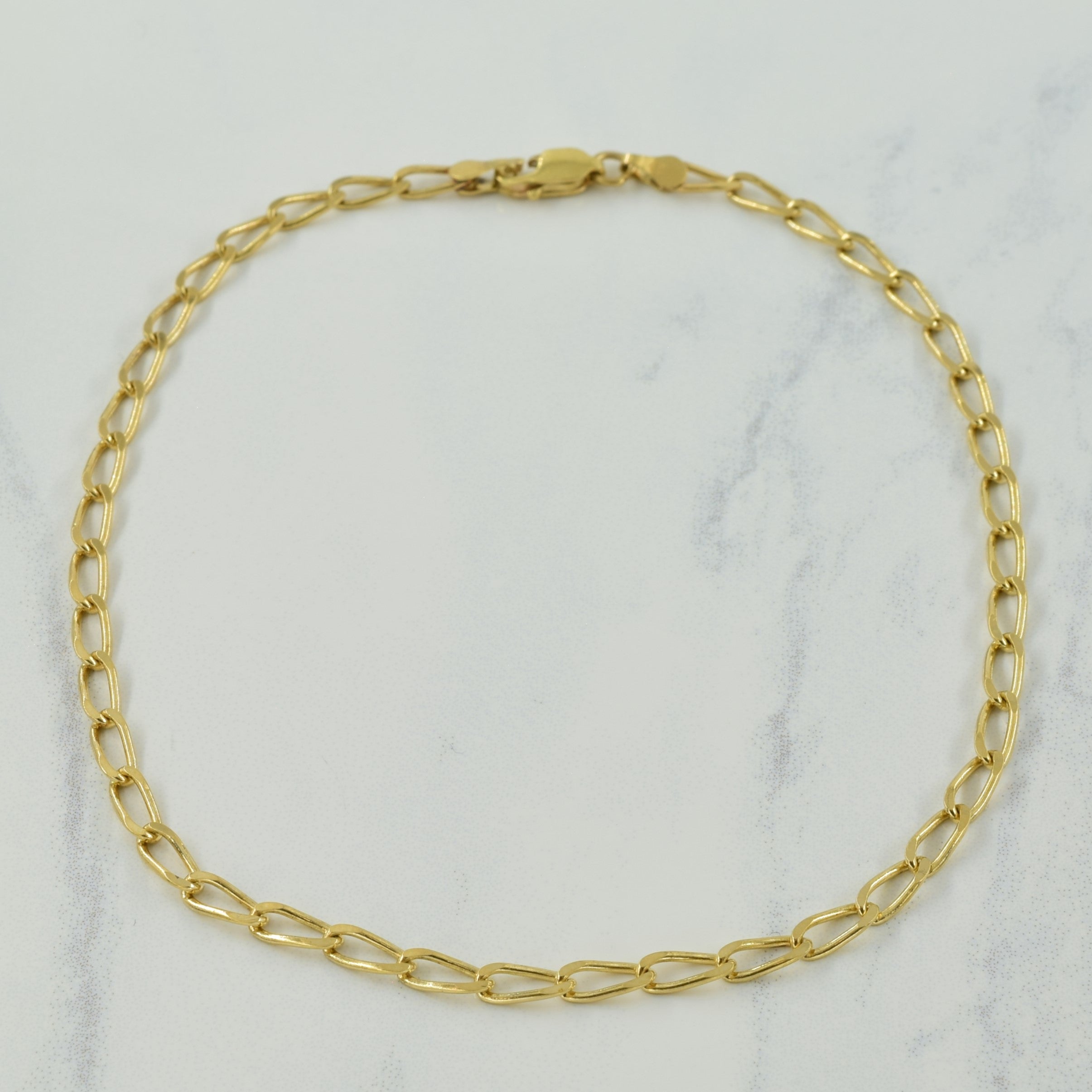 10k Yellow Gold Cuban Link Chain Bracelet | 10" |