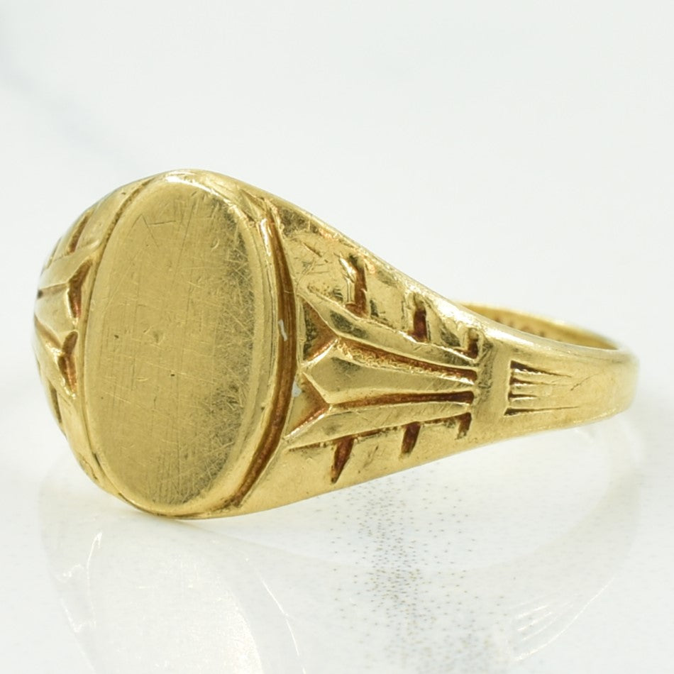 10k Yellow Gold Signet Ring | SZ 3.75 |