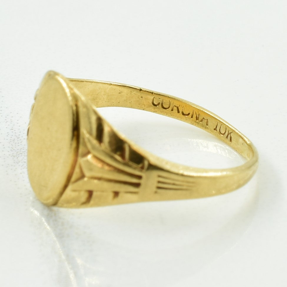 10k Yellow Gold Signet Ring | SZ 3.75 |