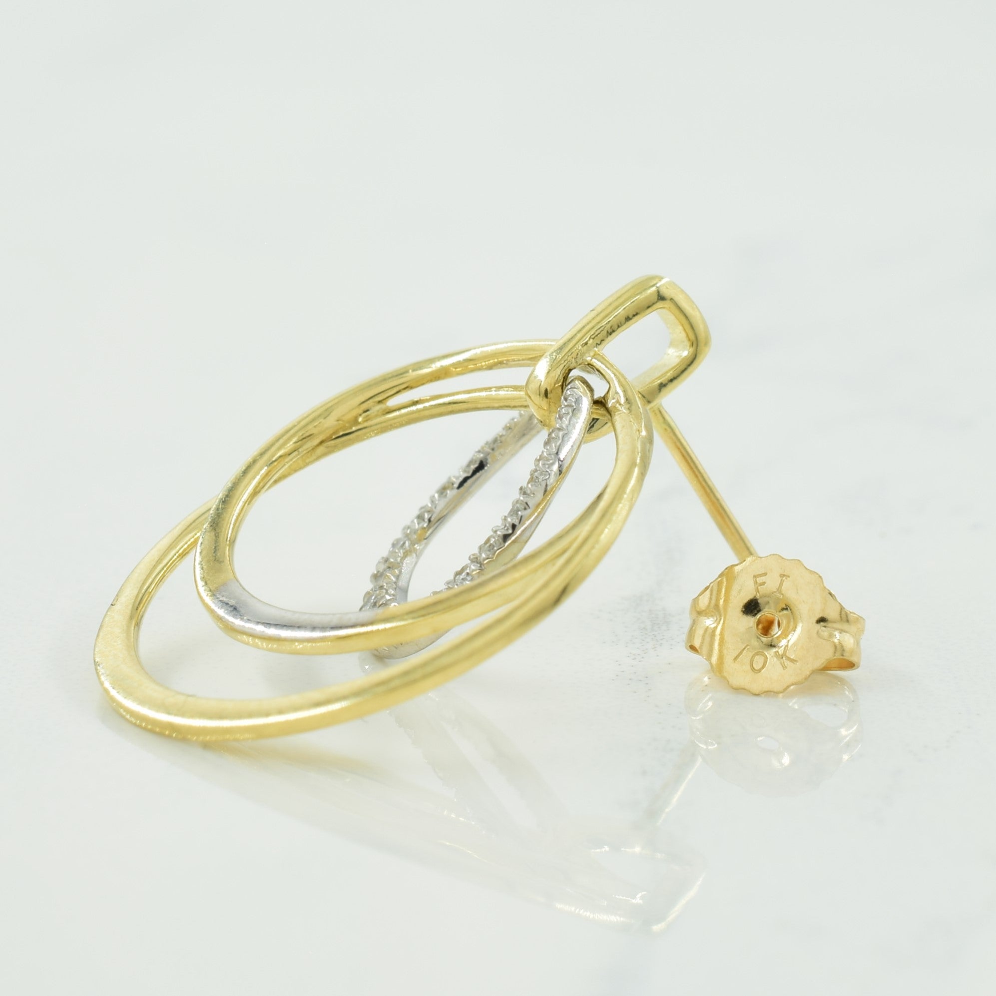 14k Yellow Gold Multi Hoop Diamond Earrings | 0.16ctw |
