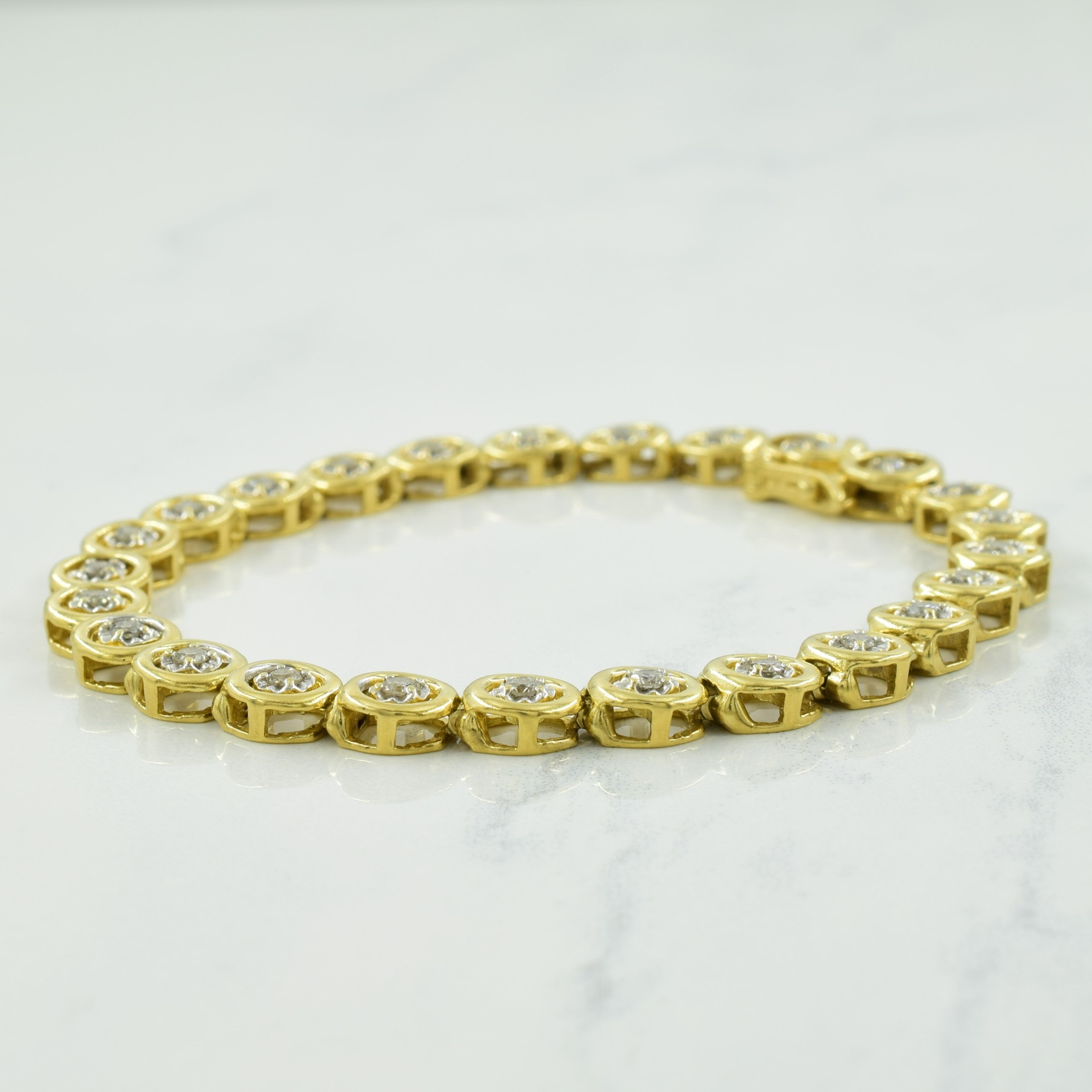 Diamond 14k Yellow Gold Bracelet | 1.00ctw | 7.25" |