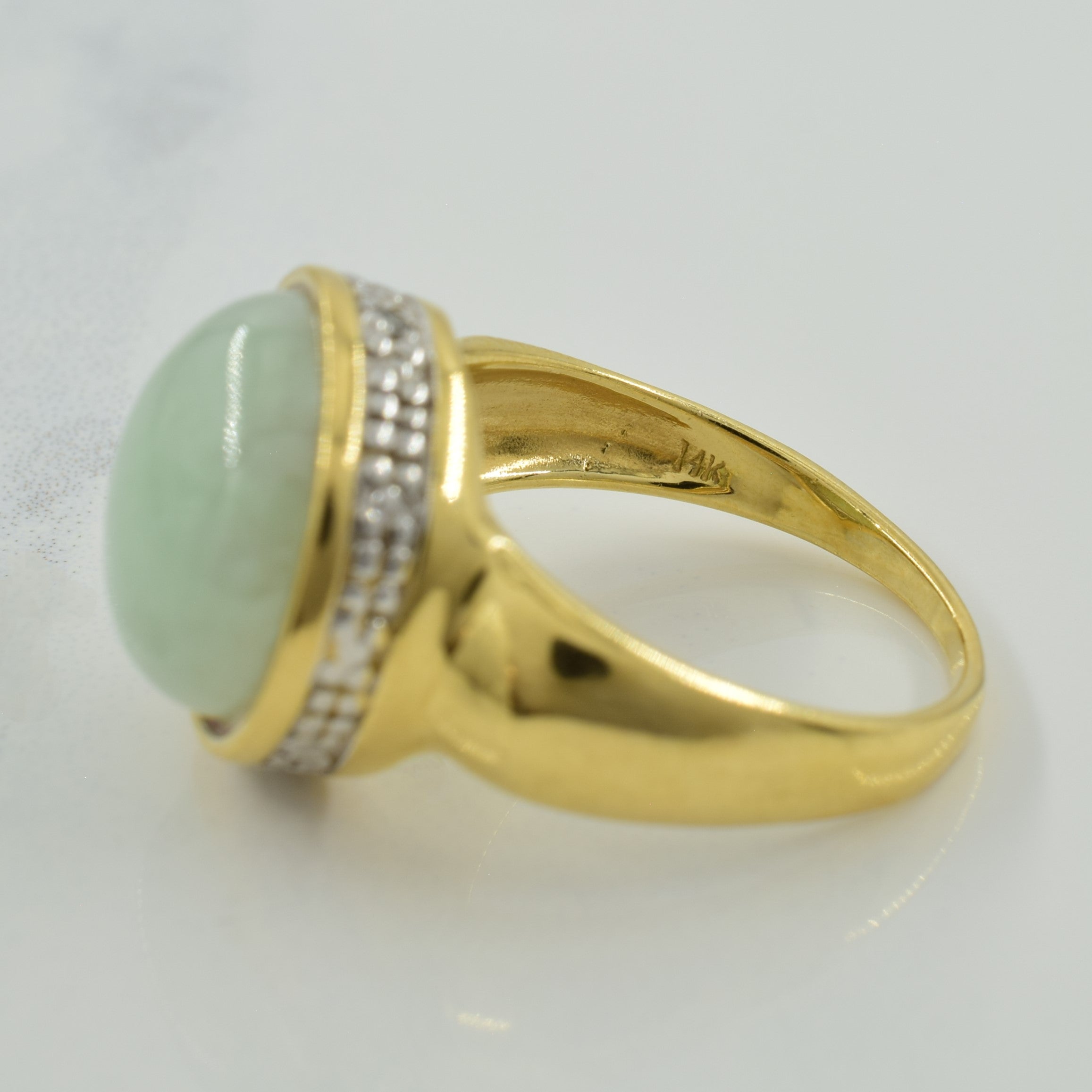 Jadeite & Diamond Ring | 7.00ct, 0.02ctw | SZ 7 |