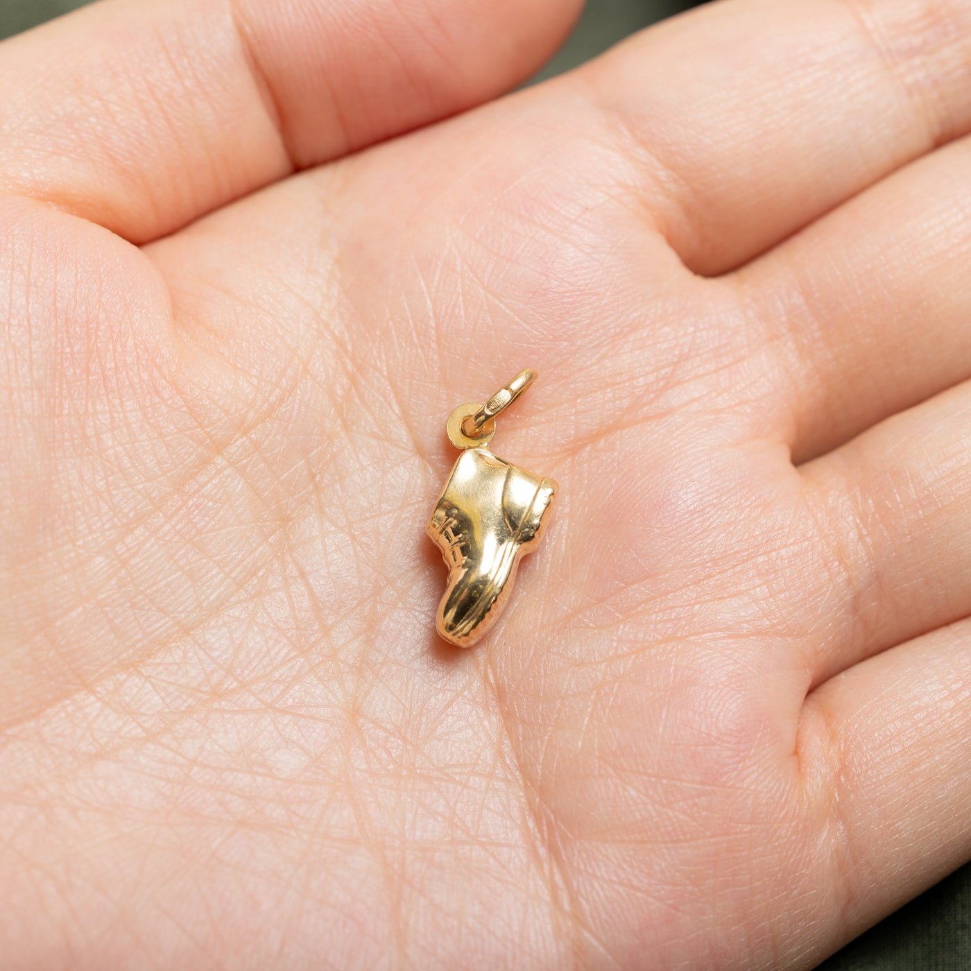 Vintage Italian Yellow Gold Boot Charm