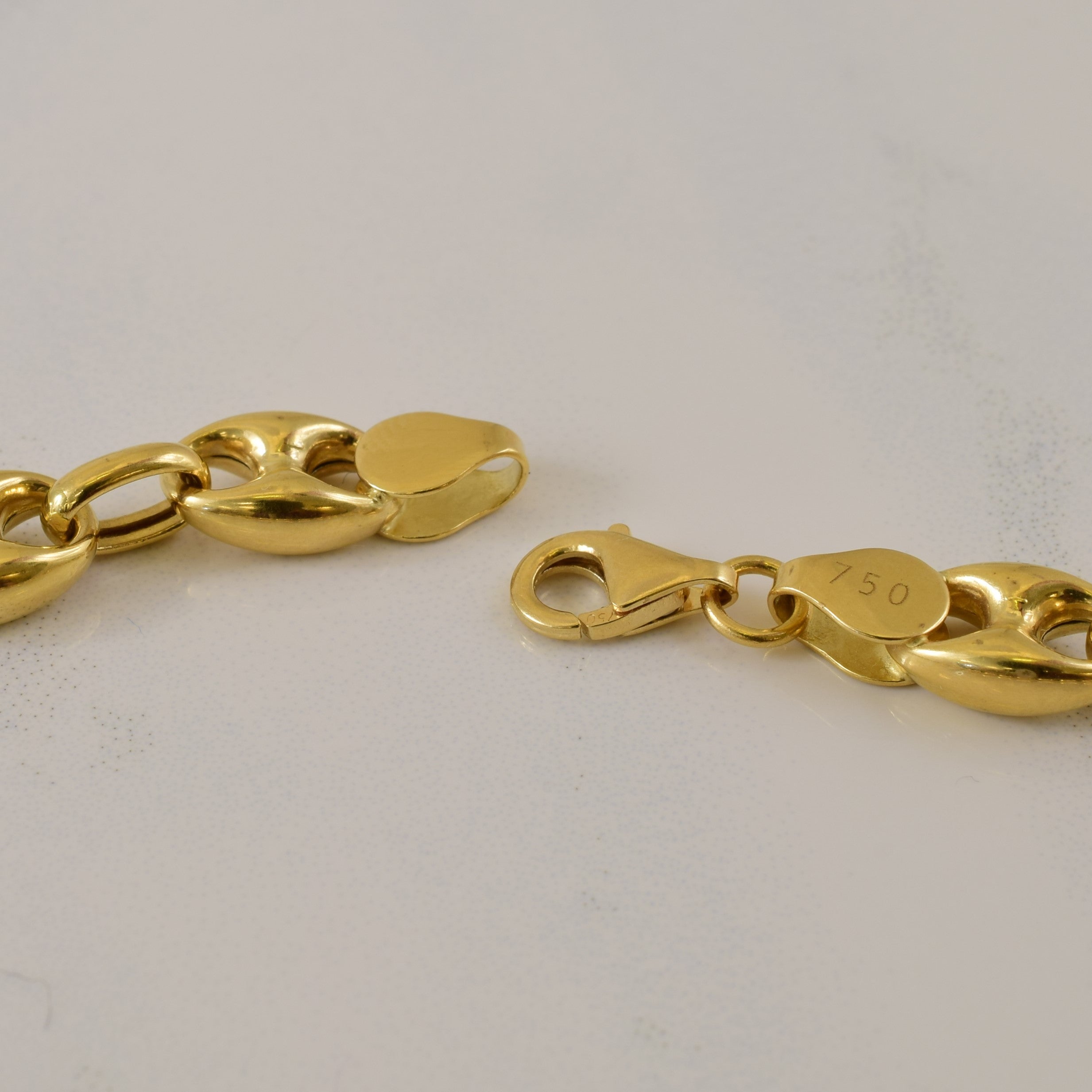 18k Yellow Gold Puffed Anchor Chain | 20.50" |