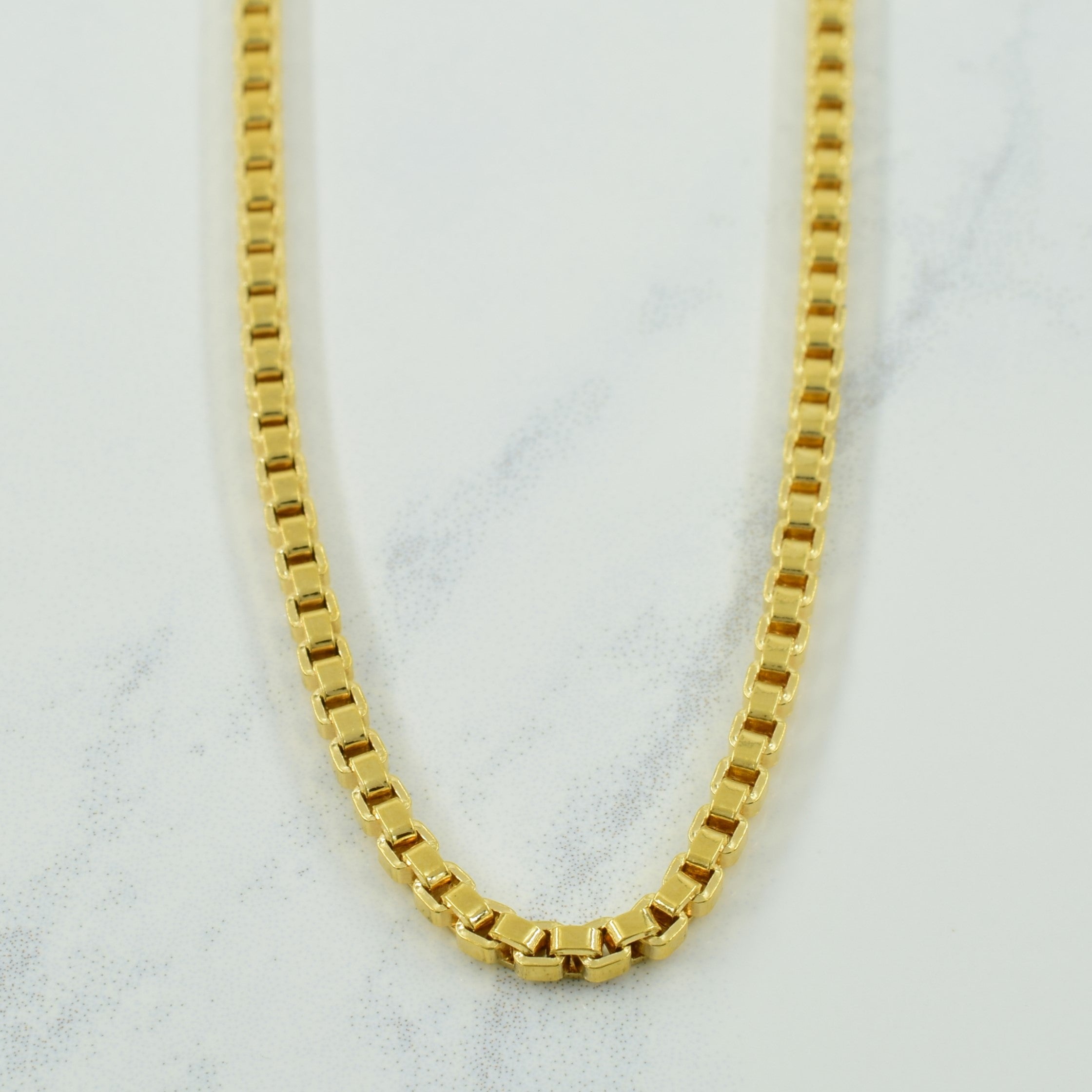 Vintage Italian 18k Yellow Gold Box Chain | 24" |
