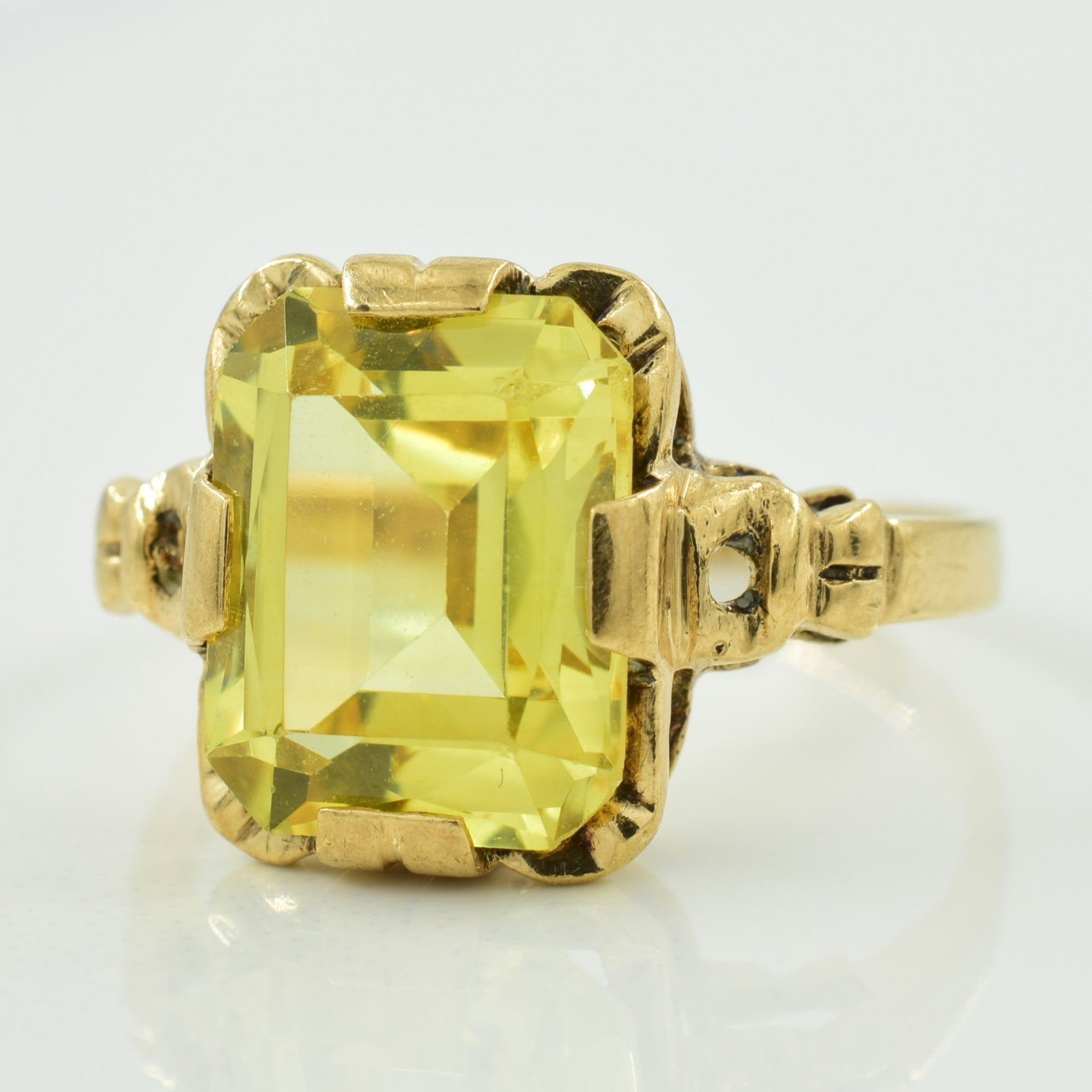 Synthetic Yellow Sapphire Cocktail Ring | 5.00ct | SZ 4.5 |