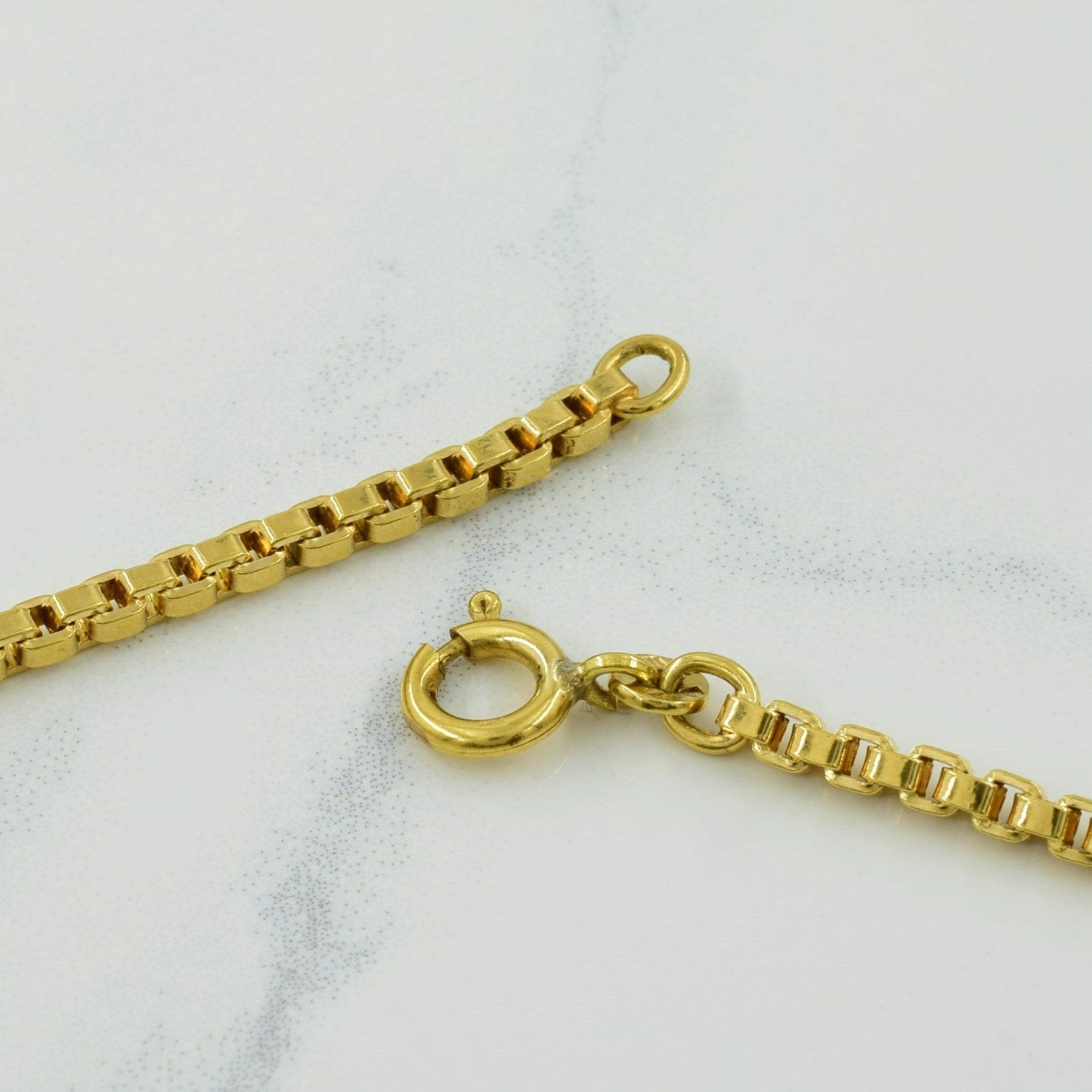 Vintage Italian 18k Yellow Gold Box Chain | 24" |
