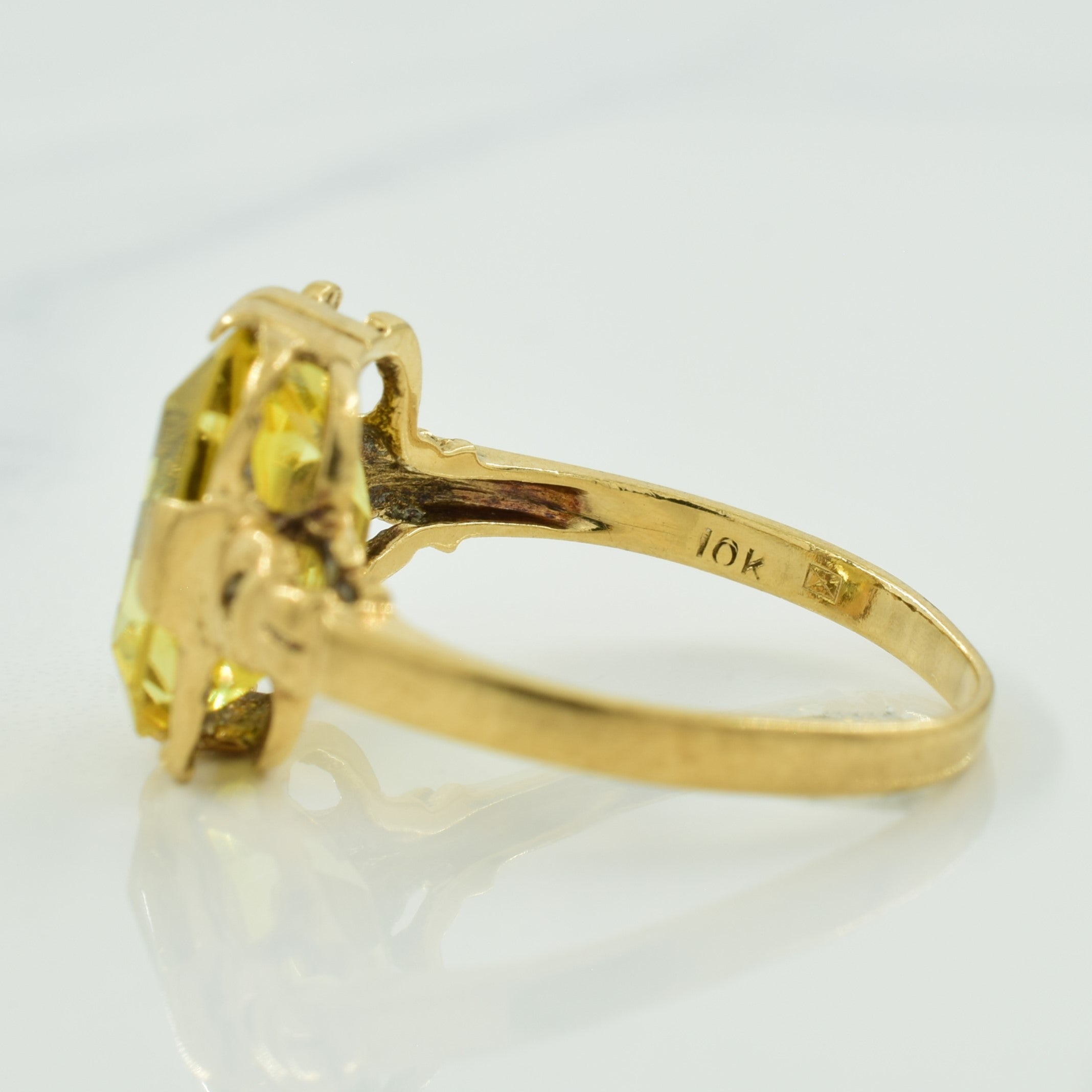 Synthetic Yellow Sapphire Cocktail Ring | 5.00ct | SZ 4.5 |