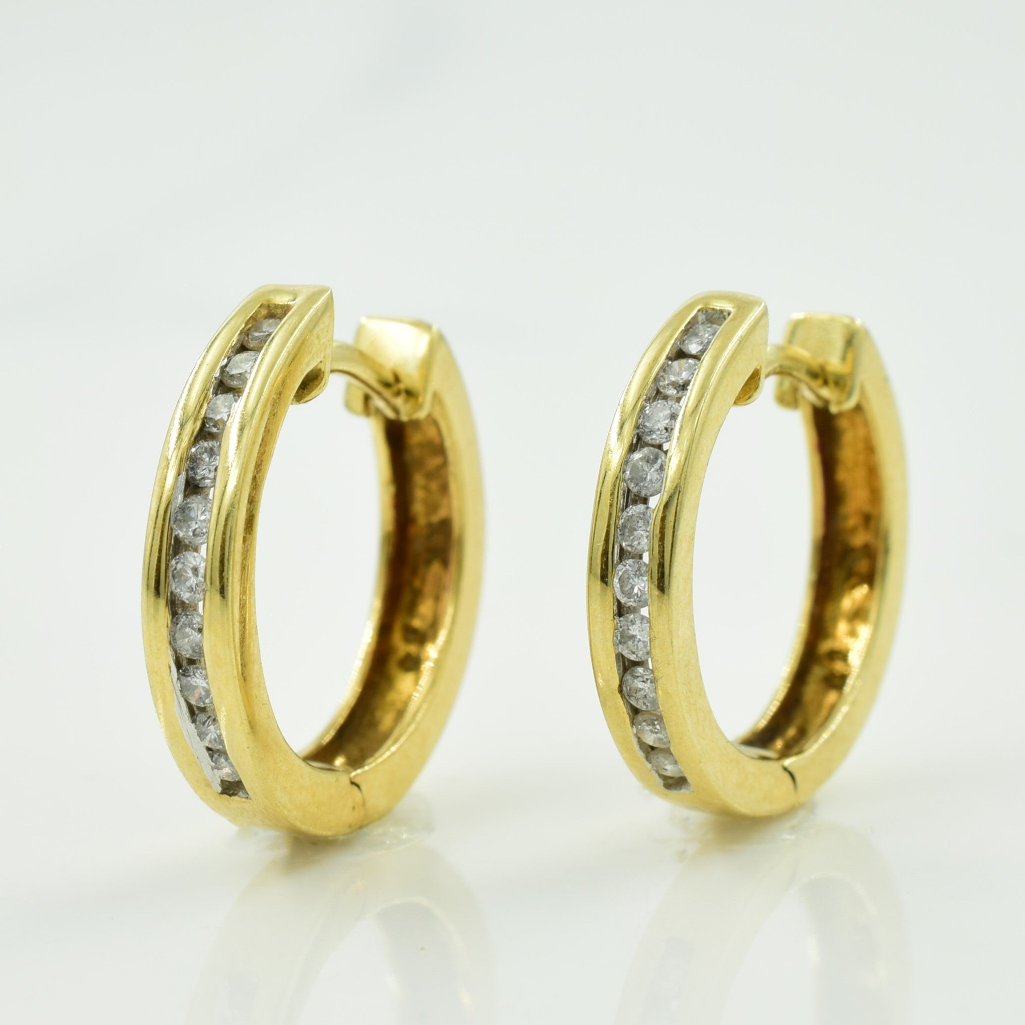 Channel Set Diamond Earrings | 0.20ctw |