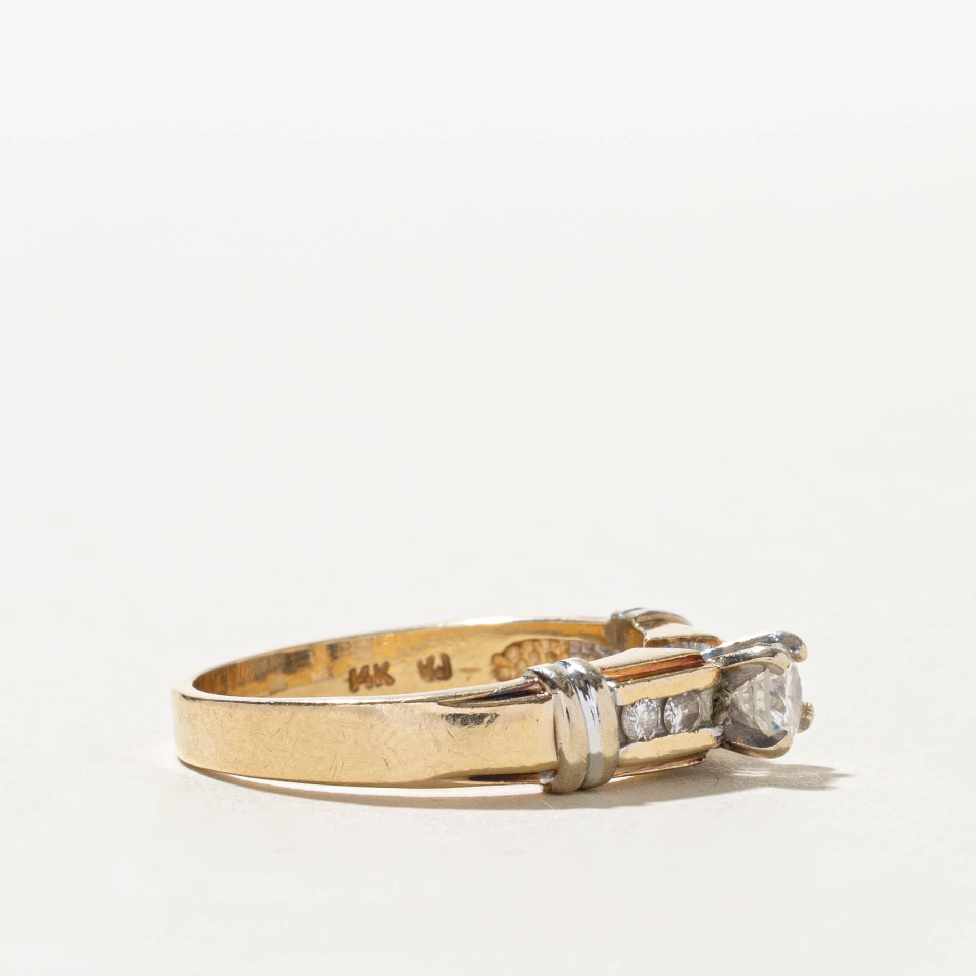 14k Two Tone Diamond Banded Ring | 0.40ctw | SZ 8