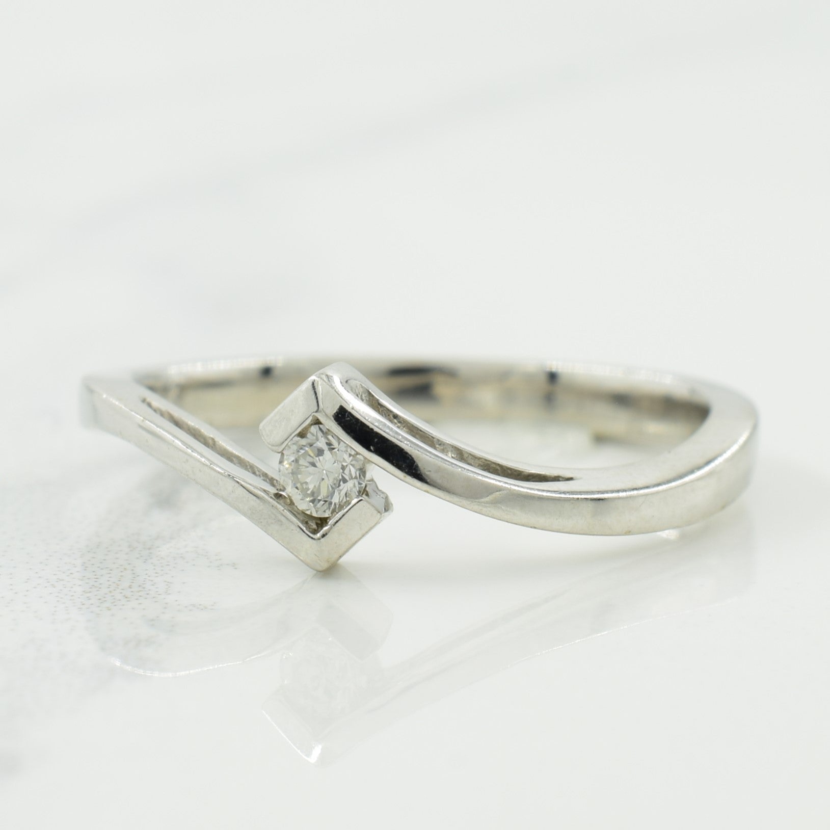 Solitaire Diamond Bypass Ring | 0.05ct | SZ 6 |