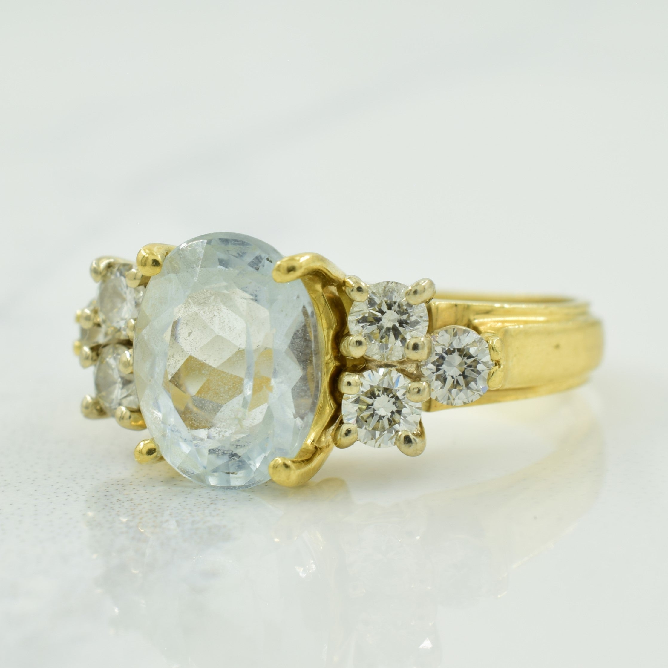 Aquamarine & Diamond Ring | 2.36ct, 0.60ctw | SZ 6.75 |
