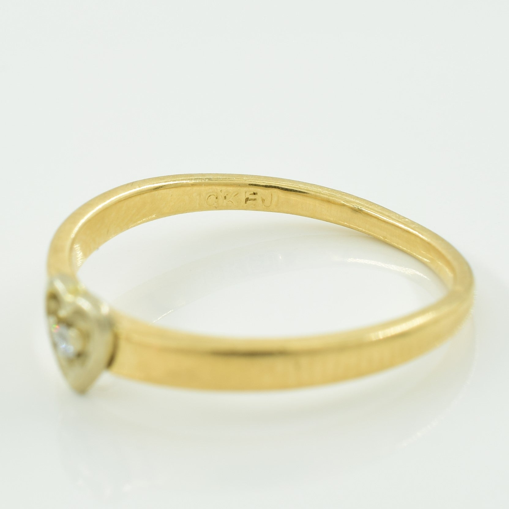 Bague cœur en diamant | 0,01 ct | Taille 4,75 |