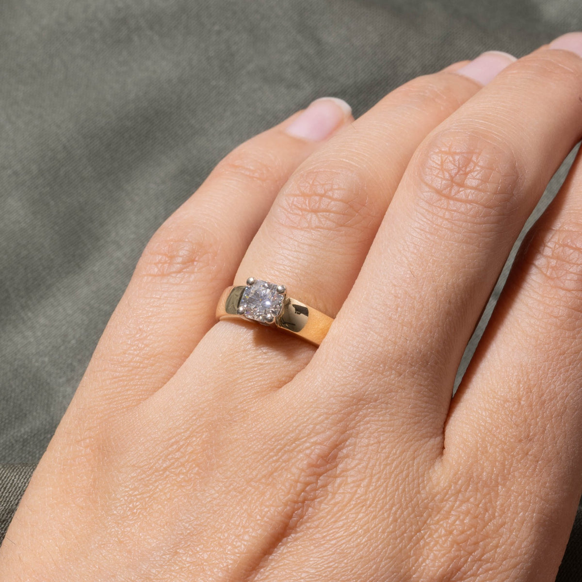 14k Solitaire Diamond Engagement Ring | 0.95ct SI1 I-J | SZ 4.75