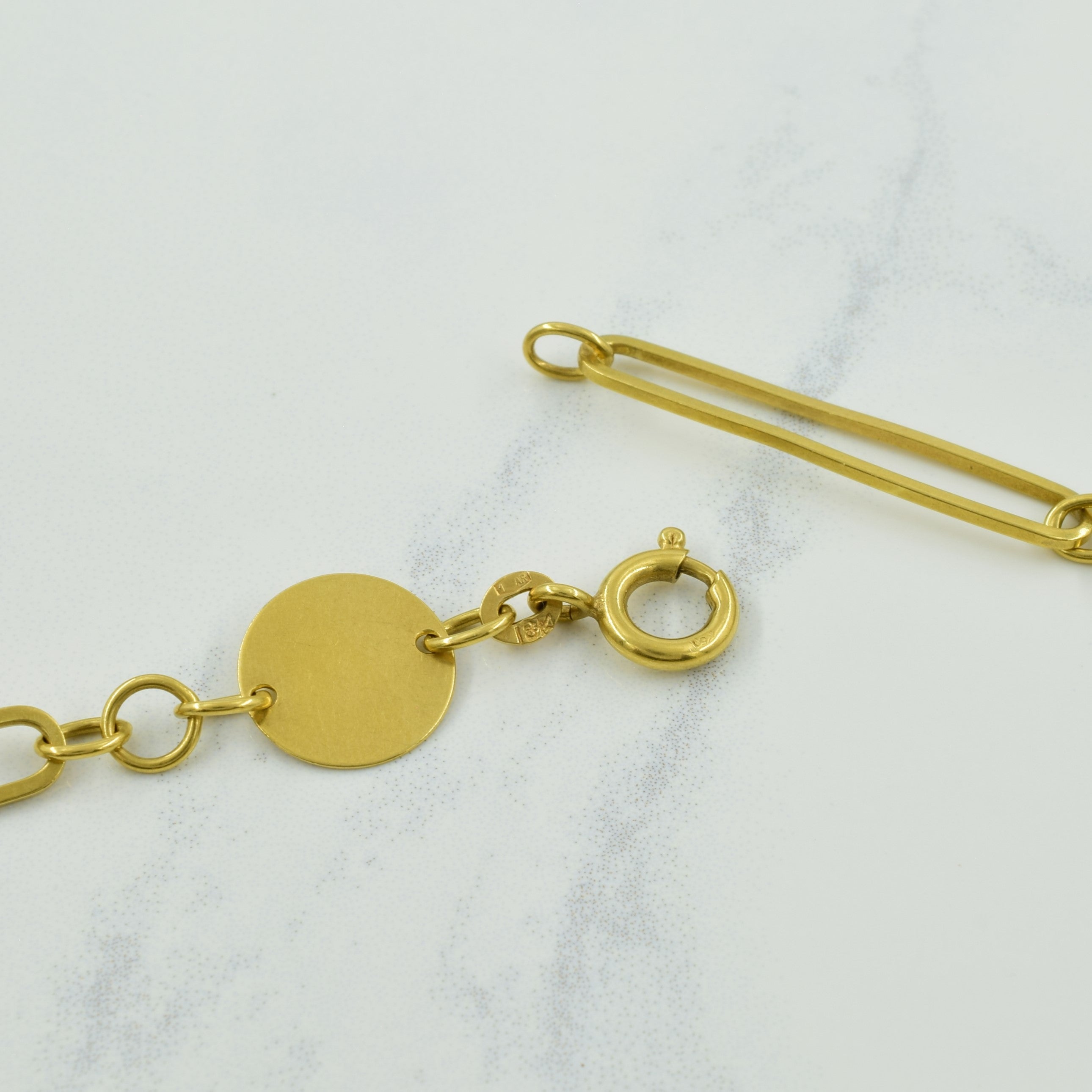 Chaîne fantaisie vintage italienne en or jaune 18 carats avec poinçon | 77 cm |