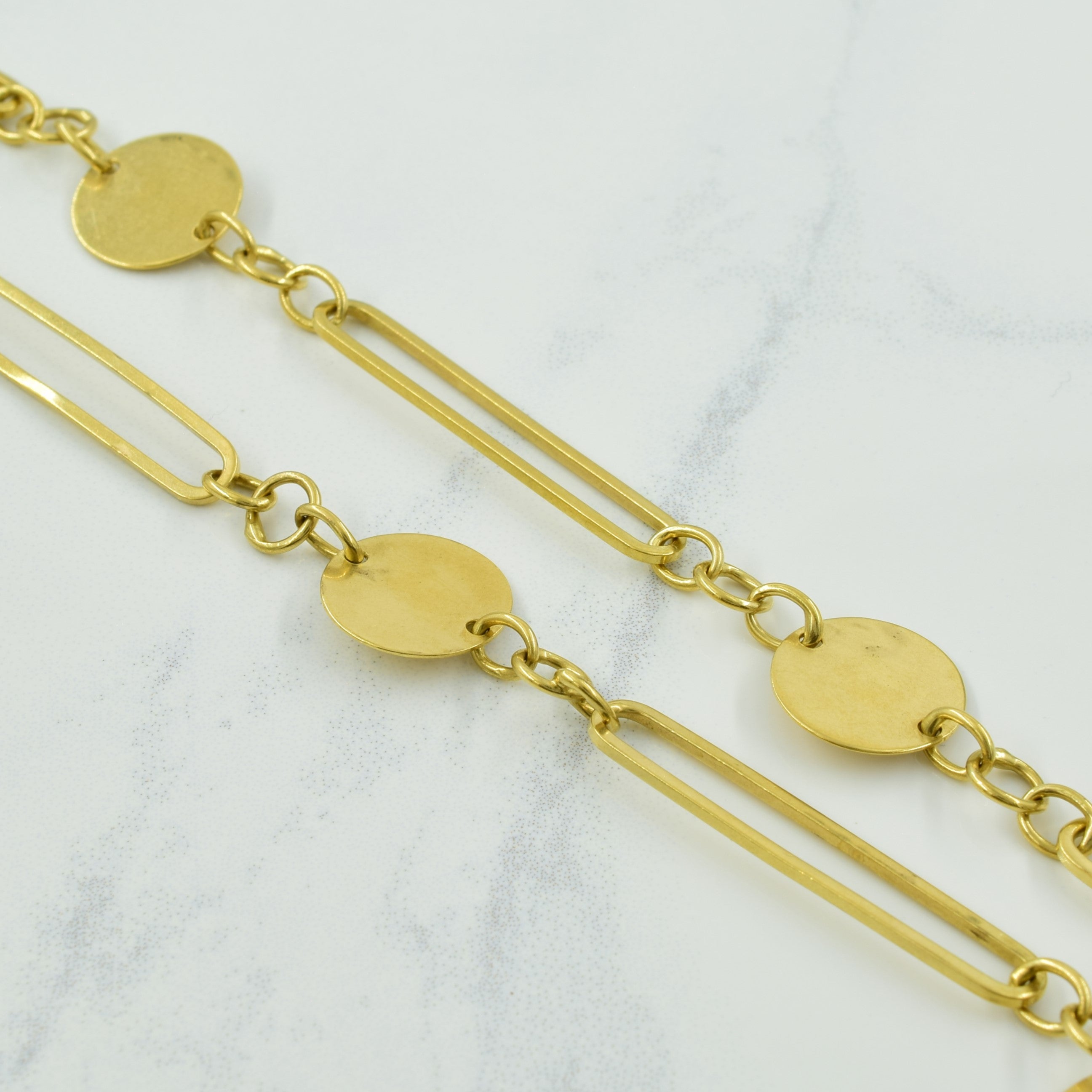 Chaîne fantaisie vintage italienne en or jaune 18 carats avec poinçon | 77 cm |